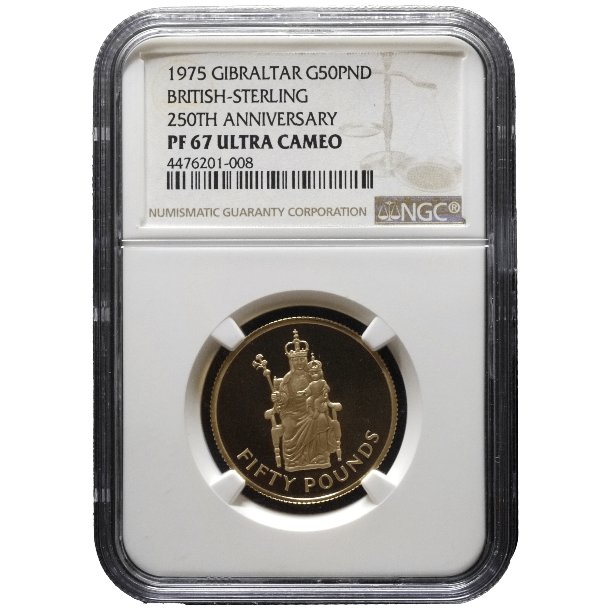 ジブラルタル 50ポンド金貨 1975年 聖母子像 NGC PF67UC - NJ BUYER'S MARKETPLACE