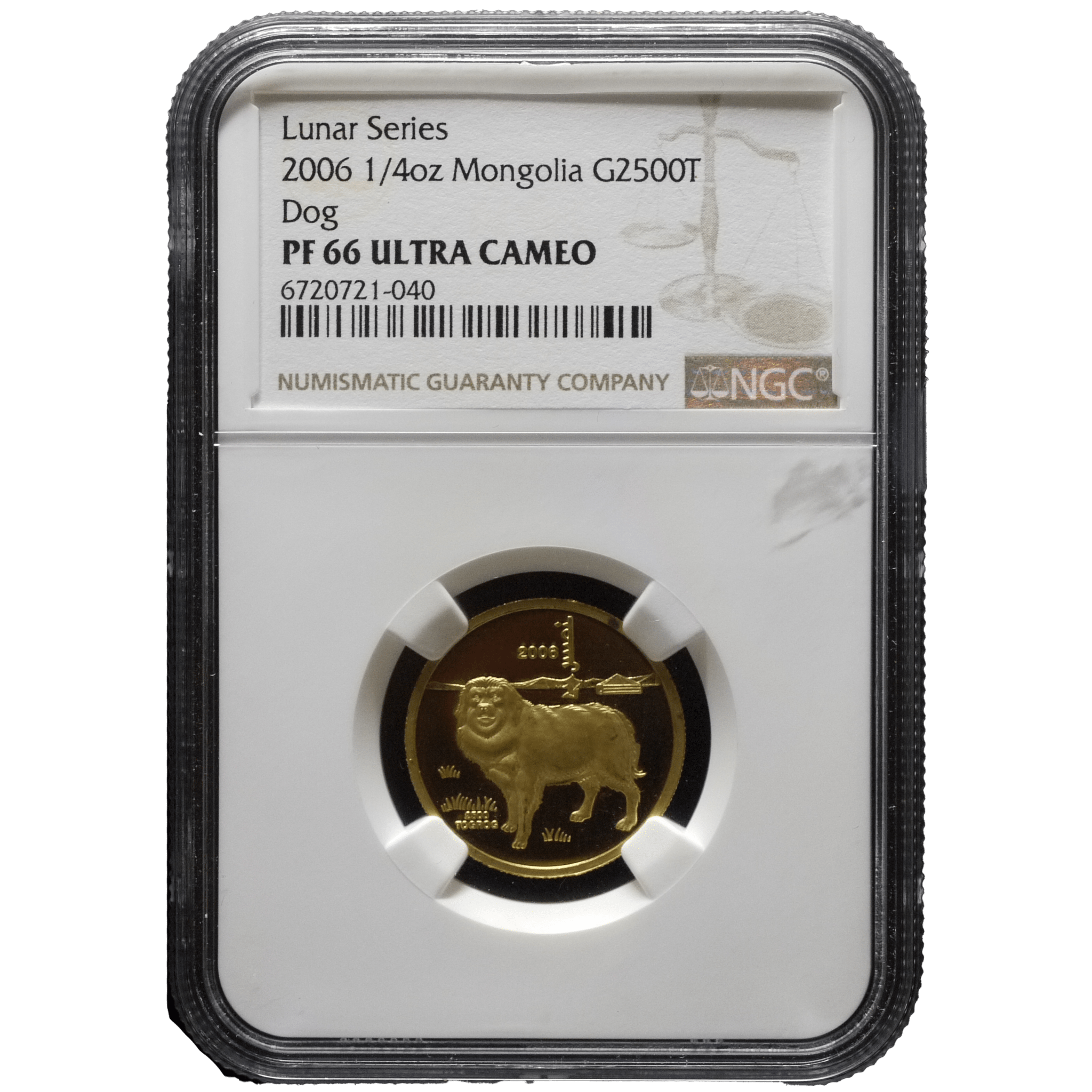 モンゴル 2500トゥグログ金貨 2006年 干支 戌年 NGC PF66UC 最高鑑定 - NJ BUYER'S MARKETPLACE