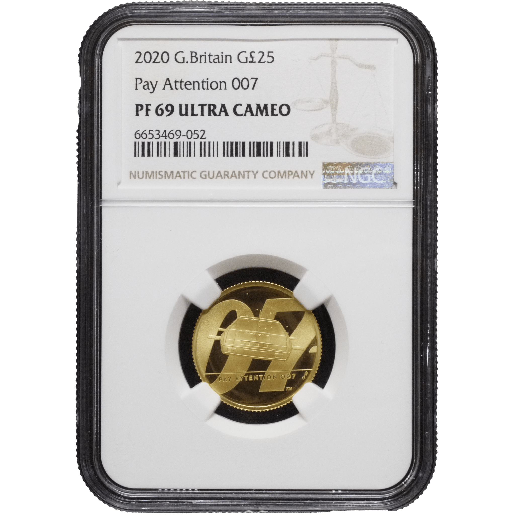 イギリス 25ポンド金貨 2020年 ロンドン鋳 007 Pay Attention NGC PF69UC - NJ BUYER'S MARKETPLACE