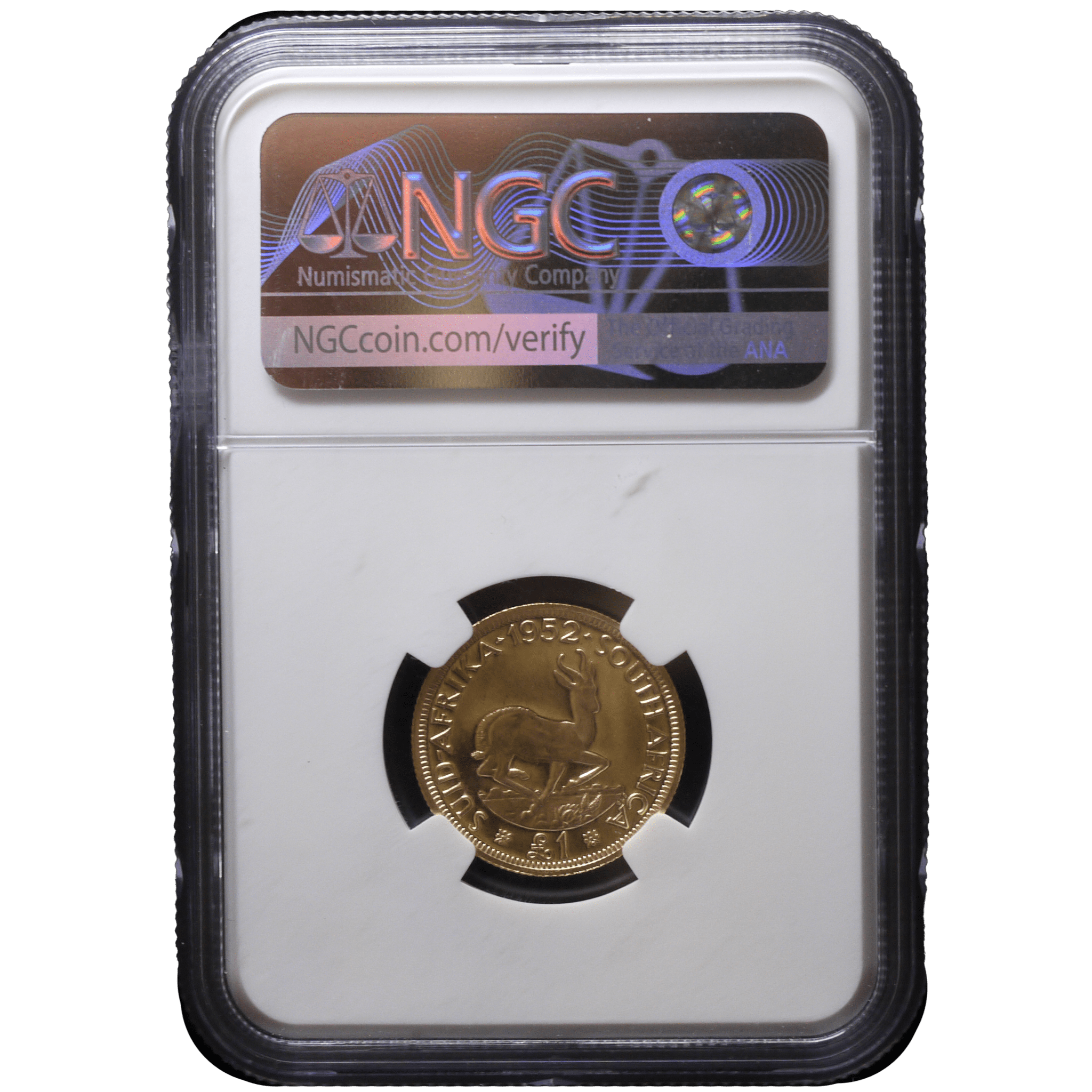 南アフリカ 1ポンド金貨 1952年 プレトリア鋳 ジョージ6世 NGC PF67