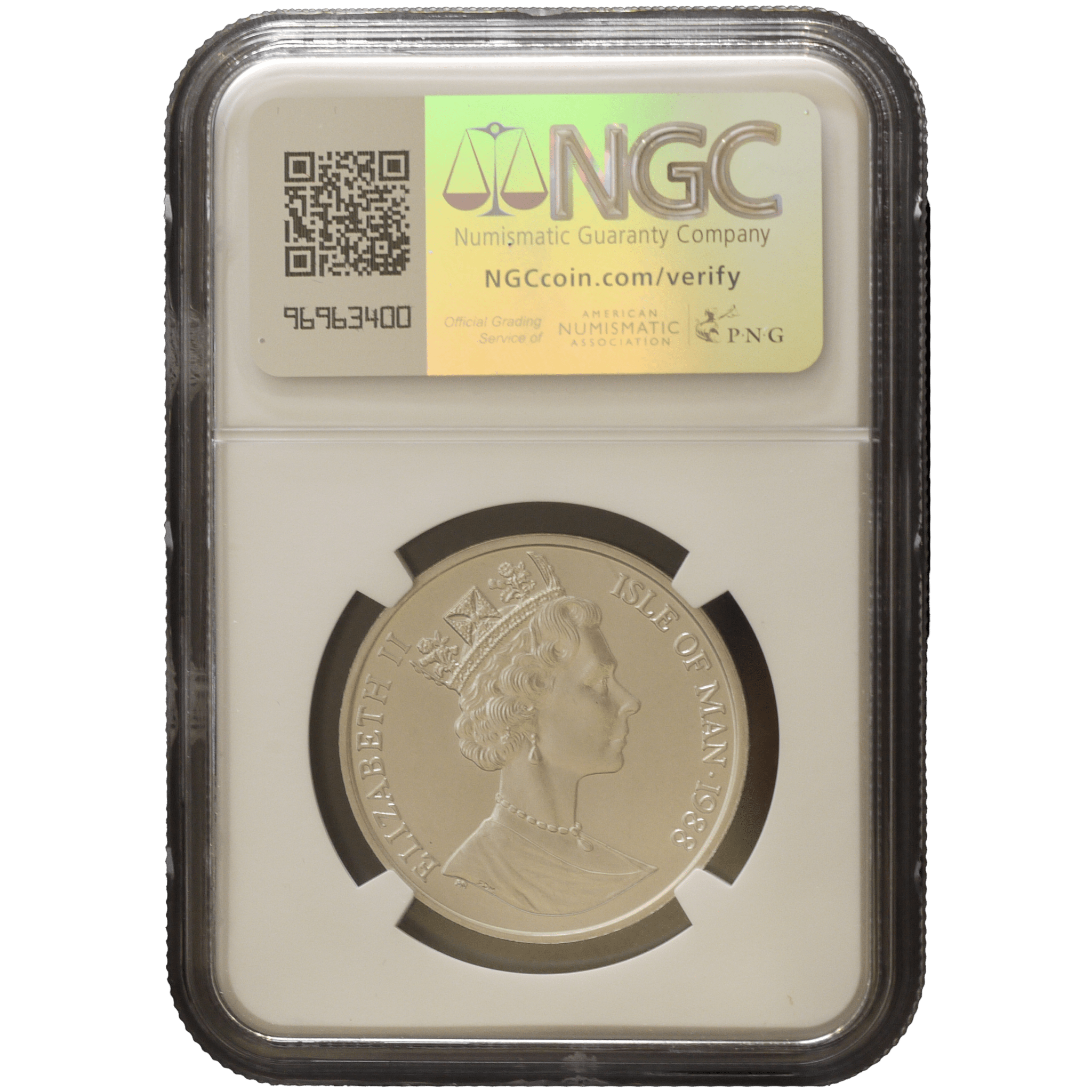 マン島 1ノーブルプラチナ貨 1988年 ポブジョイ鋳 ヴァイキング船 NGC