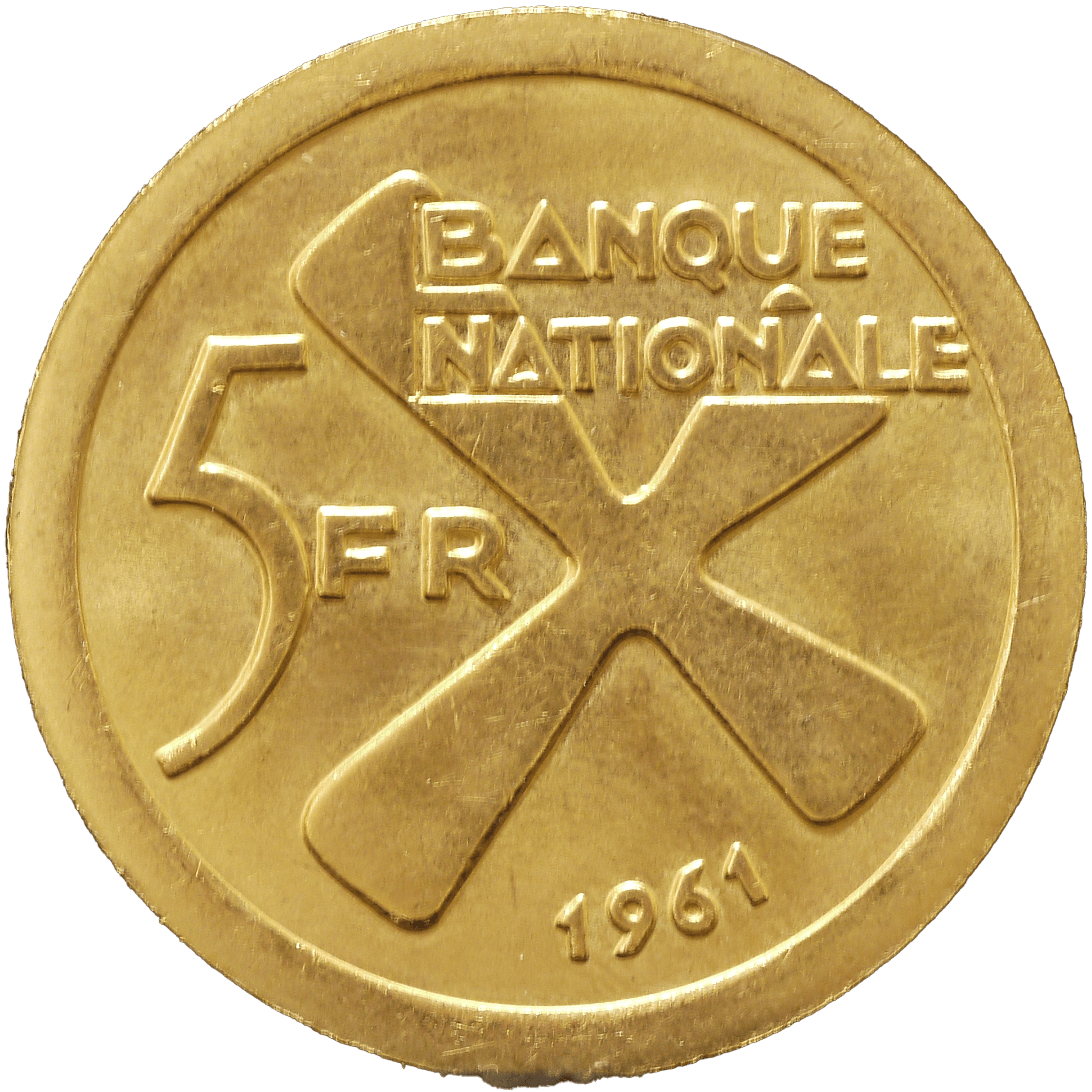 コンゴ 5フラン金貨 1961年 バーミンガム鋳 カタンガクロス - NJ BUYER'S MARKETPLACE