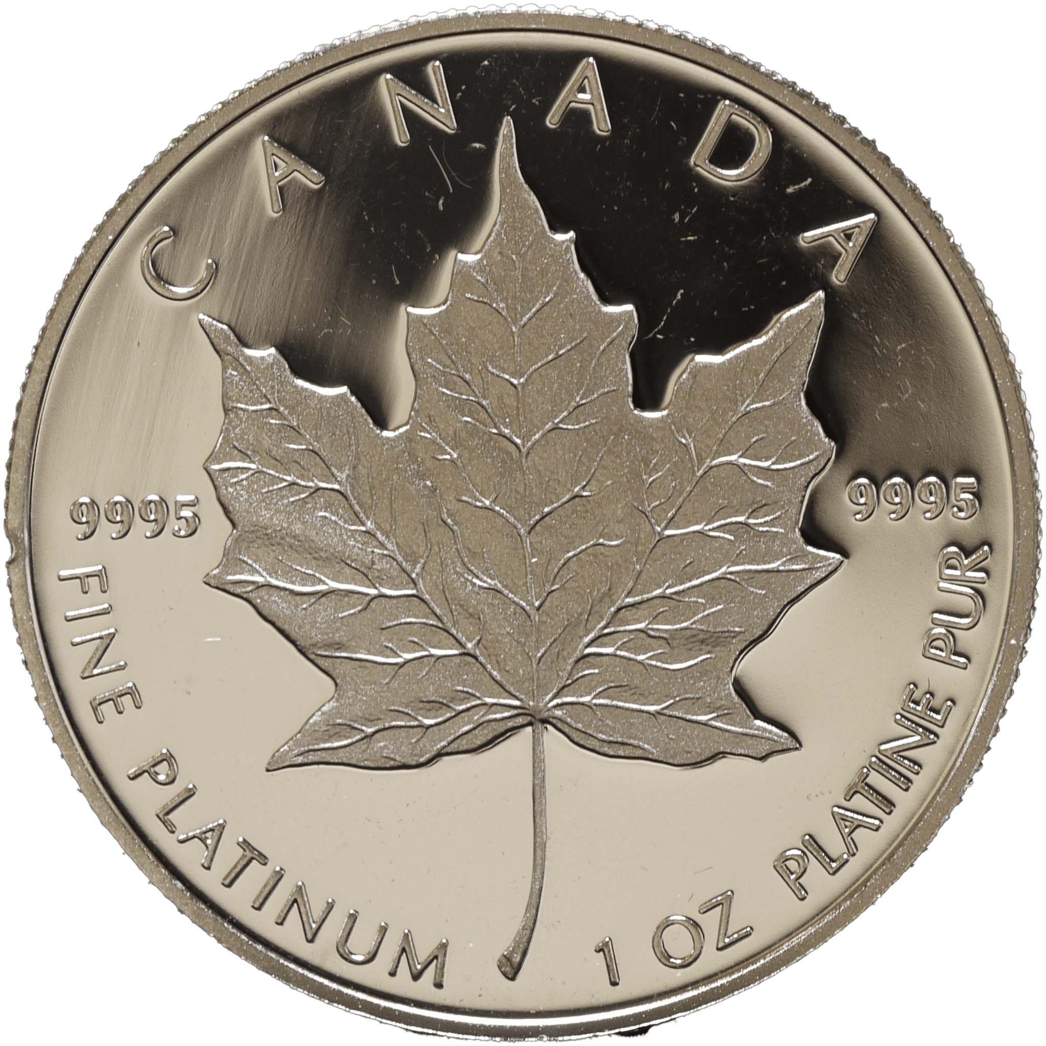 1989年 メイプルリーフ銀貨 1oz 10th Anniversary プルーフ 純銀 ③ GA