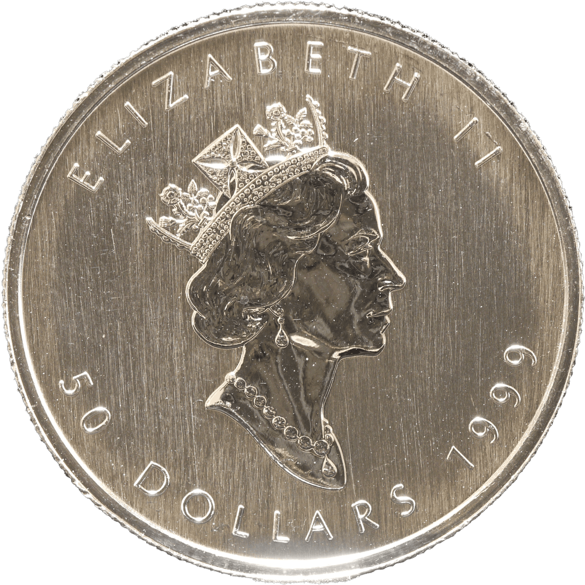 カナダ 50ドルプラチナ貨 1999年 オタワ鋳 メイプルリーフ 稀少年号