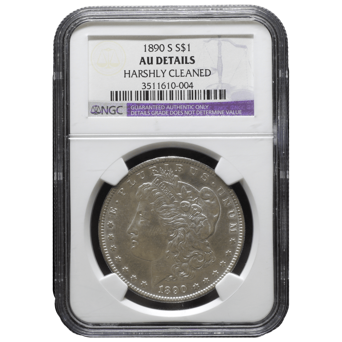 モルガン1ドル銀貨 1890年!! アメリカ 1ドル銀貨 1890年 サンフランシスコ鋳 モルガンダラー NGC AU