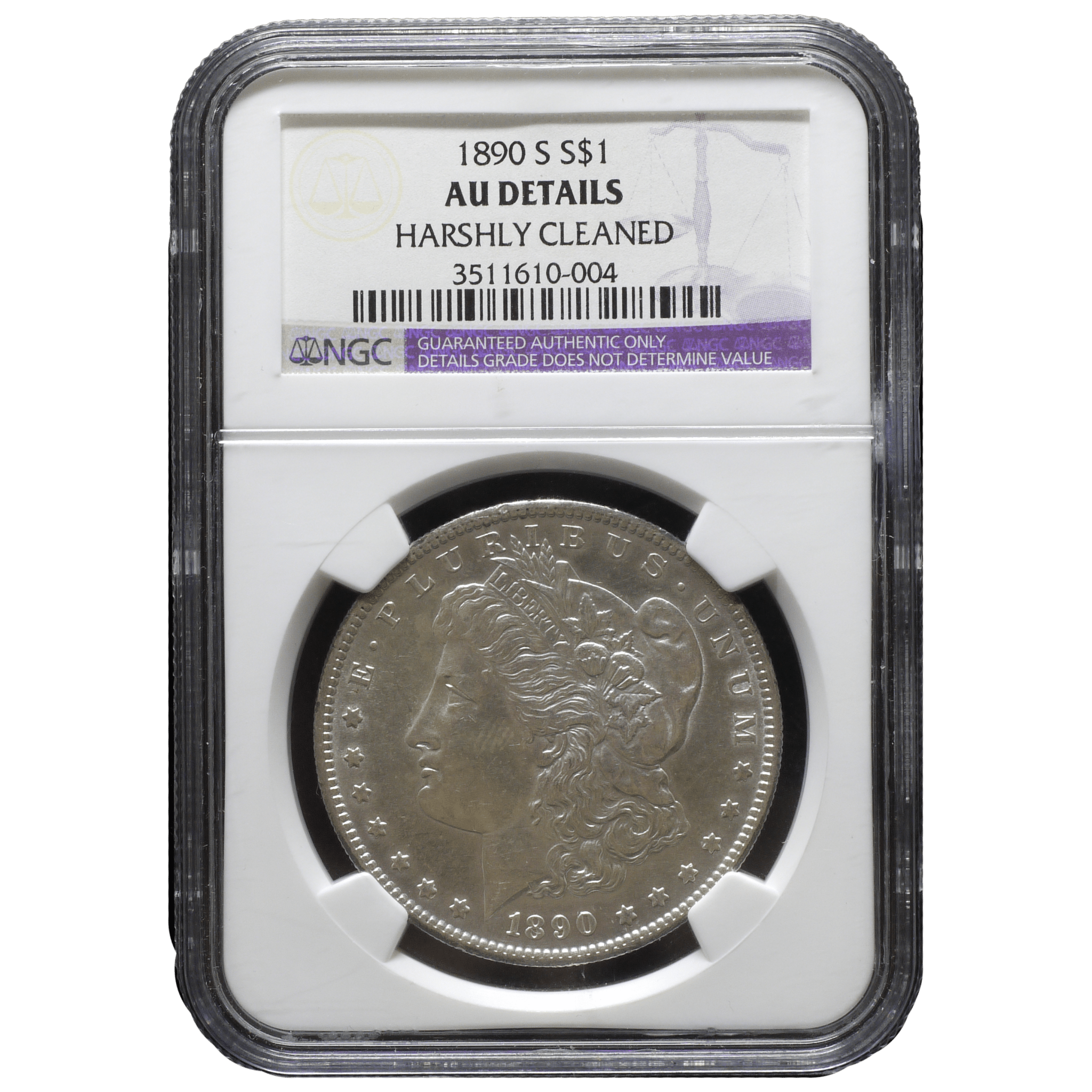 モルガンダラーNGC鑑定2枚 アメリカ 1ドル銀貨 1890年 サンフランシスコ鋳 モルガンダラー NGC AU
