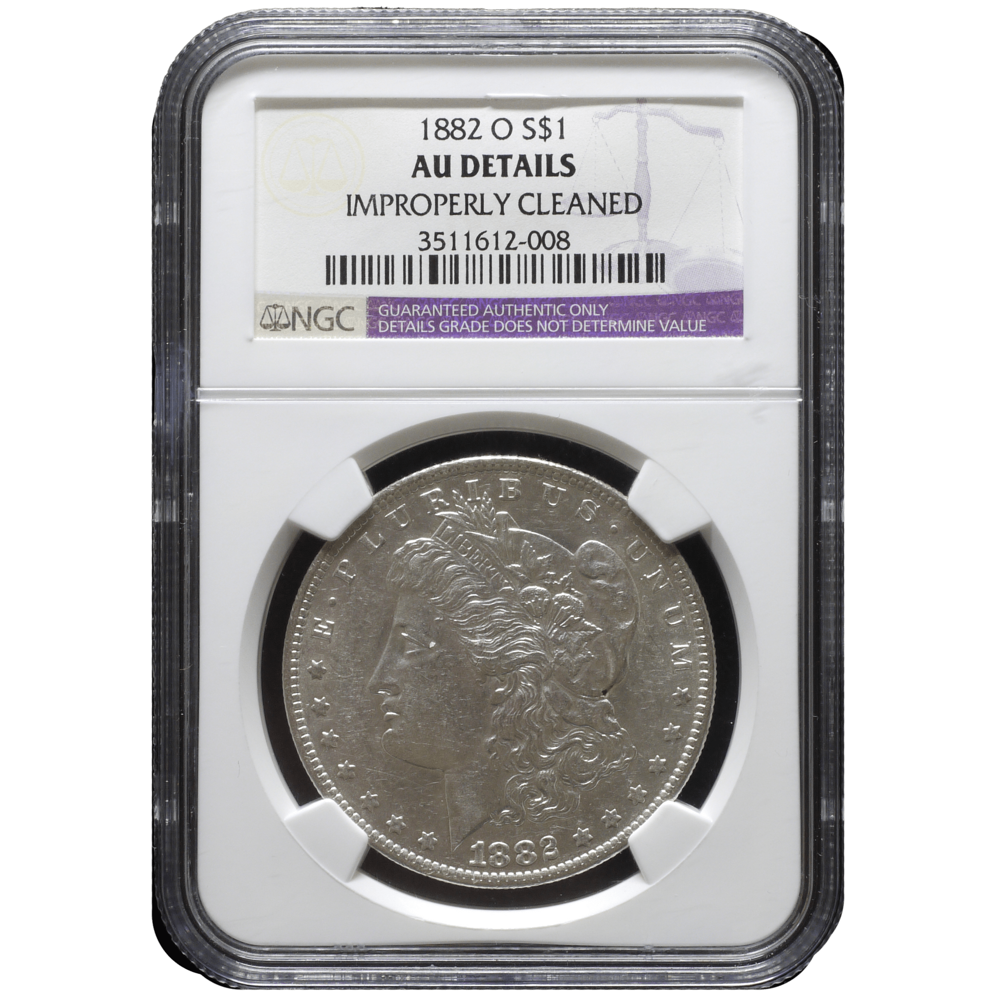 アメリカ 1ドル銀貨 1882年 ニューオリンズ鋳 モルガンダラー NGC AU