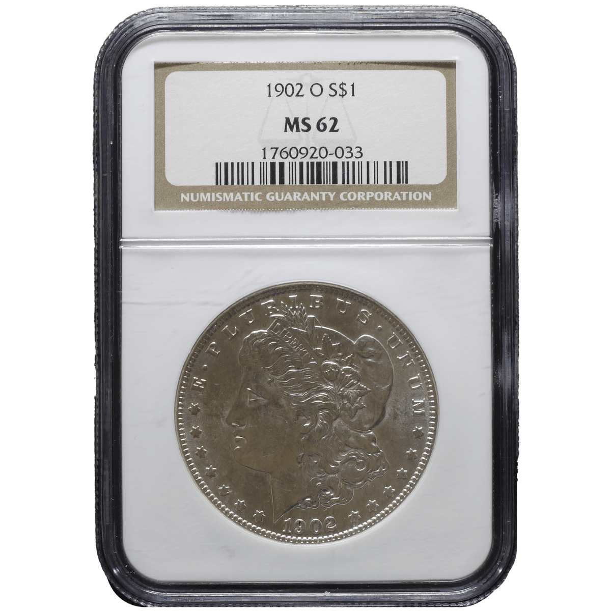 アメリカ 1ドル銀貨 1902年 ニューオリンズ鋳 モルガンダラー NGC MS62