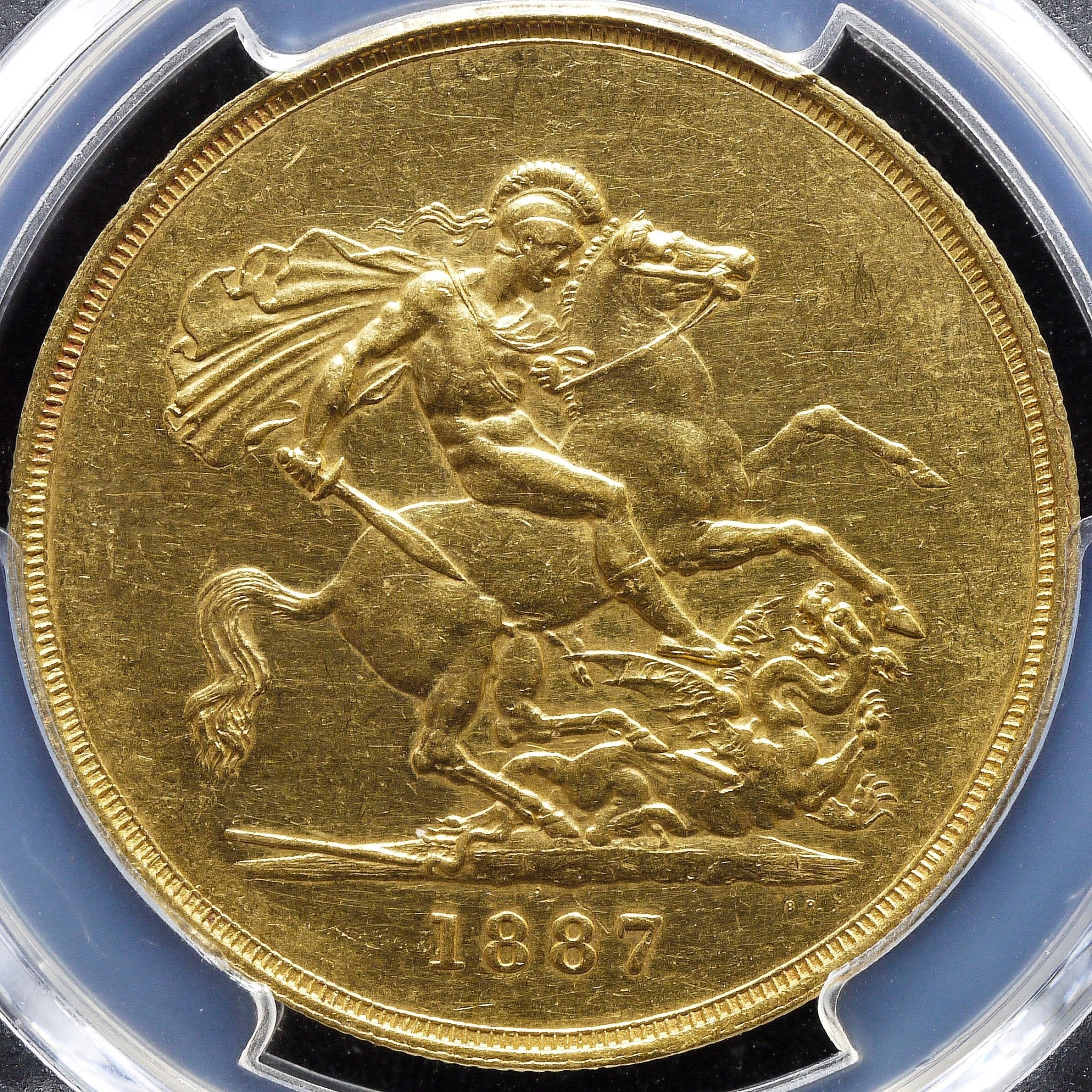 イギリス 5ポンド金貨 1887年 ロンドン鋳 ヴィクトリア PCGS AU53 - NJ BUYER'S MARKETPLACE