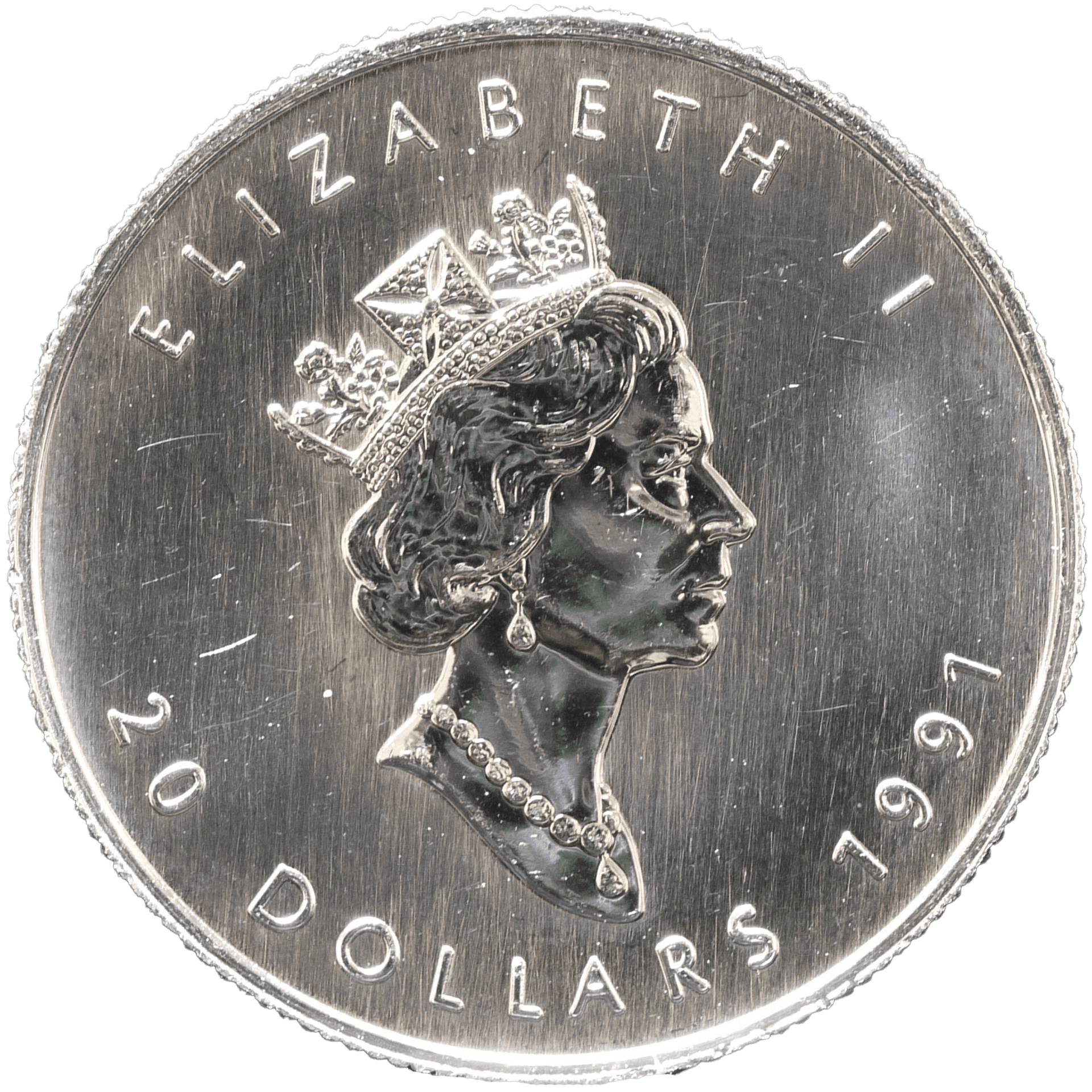 カナダ 20ドルプラチナ貨 1991年 オタワ鋳 エリザベス2世 メイプル