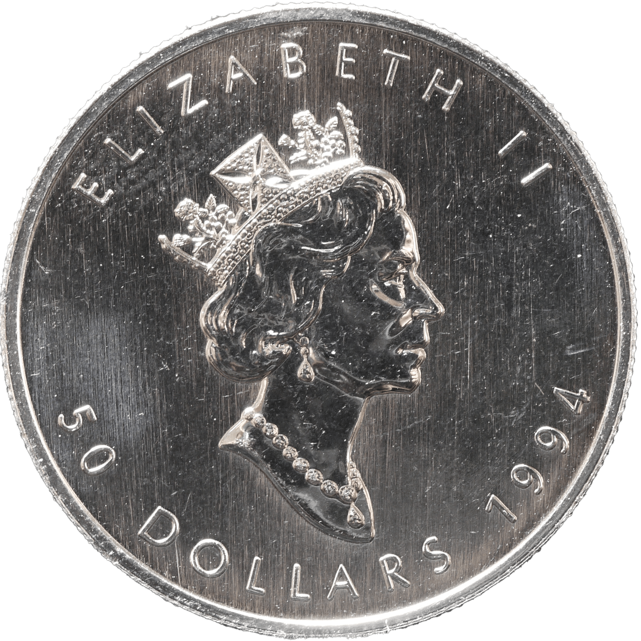 カナダ 50ドルプラチナ貨 1997年 オタワ鋳 エリザベス2世 メイプル