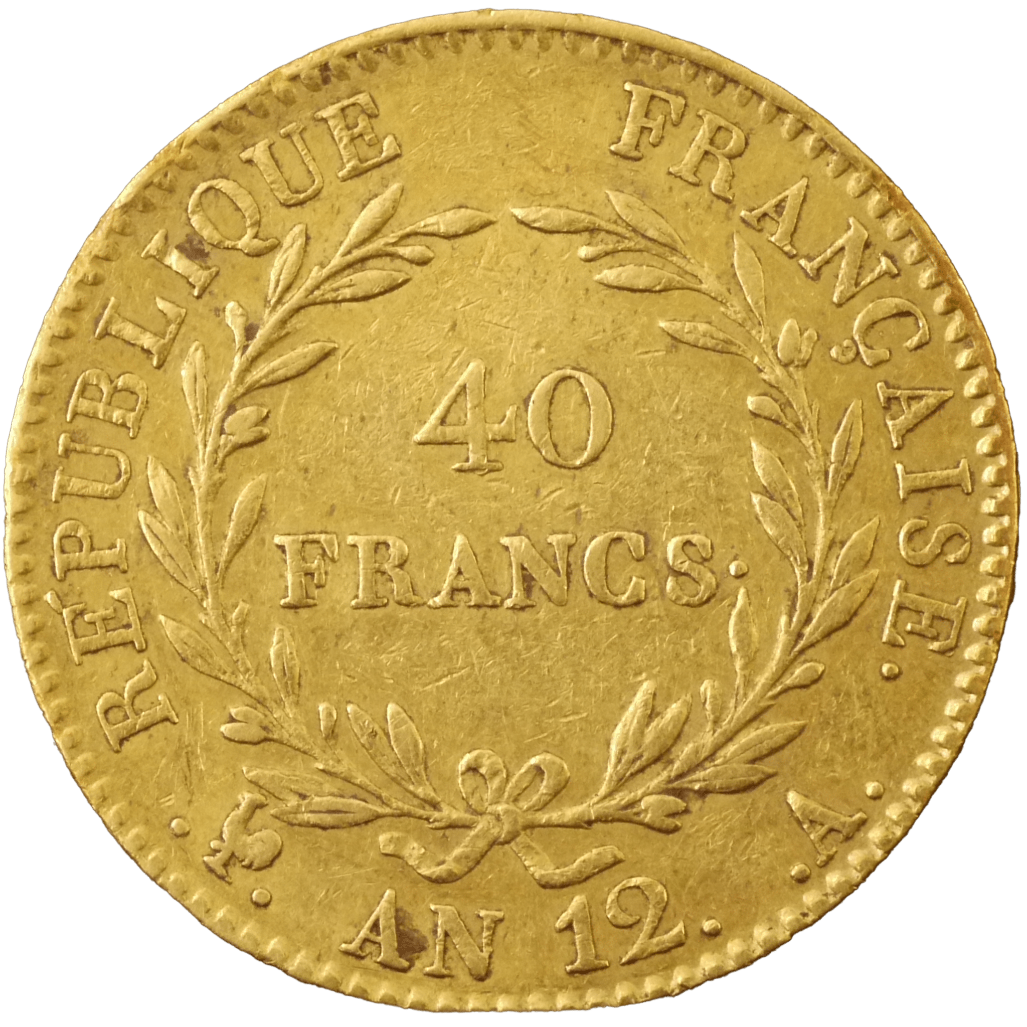 フランス 40フラン金貨 1803年 パリ鋳 ナポレオン1世 無冠 - NJ BUYER'S MARKETPLACE