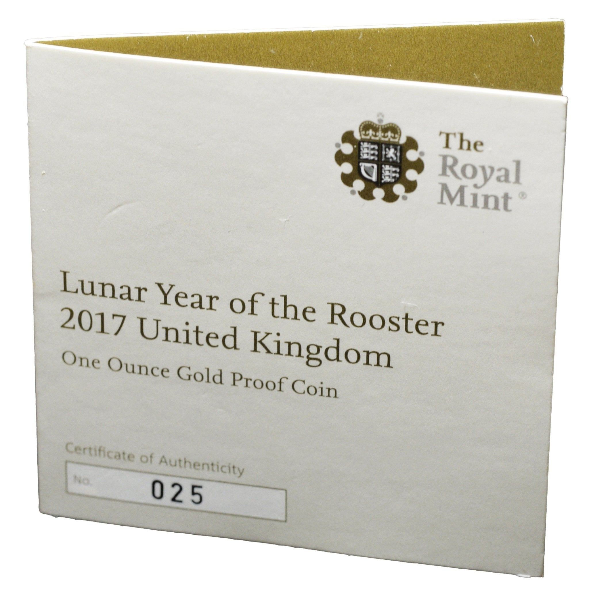 イギリス 100ポンド金貨 2017年 ロンドン鋳 干支 酉年 - NJ BUYER'S MARKETPLACE