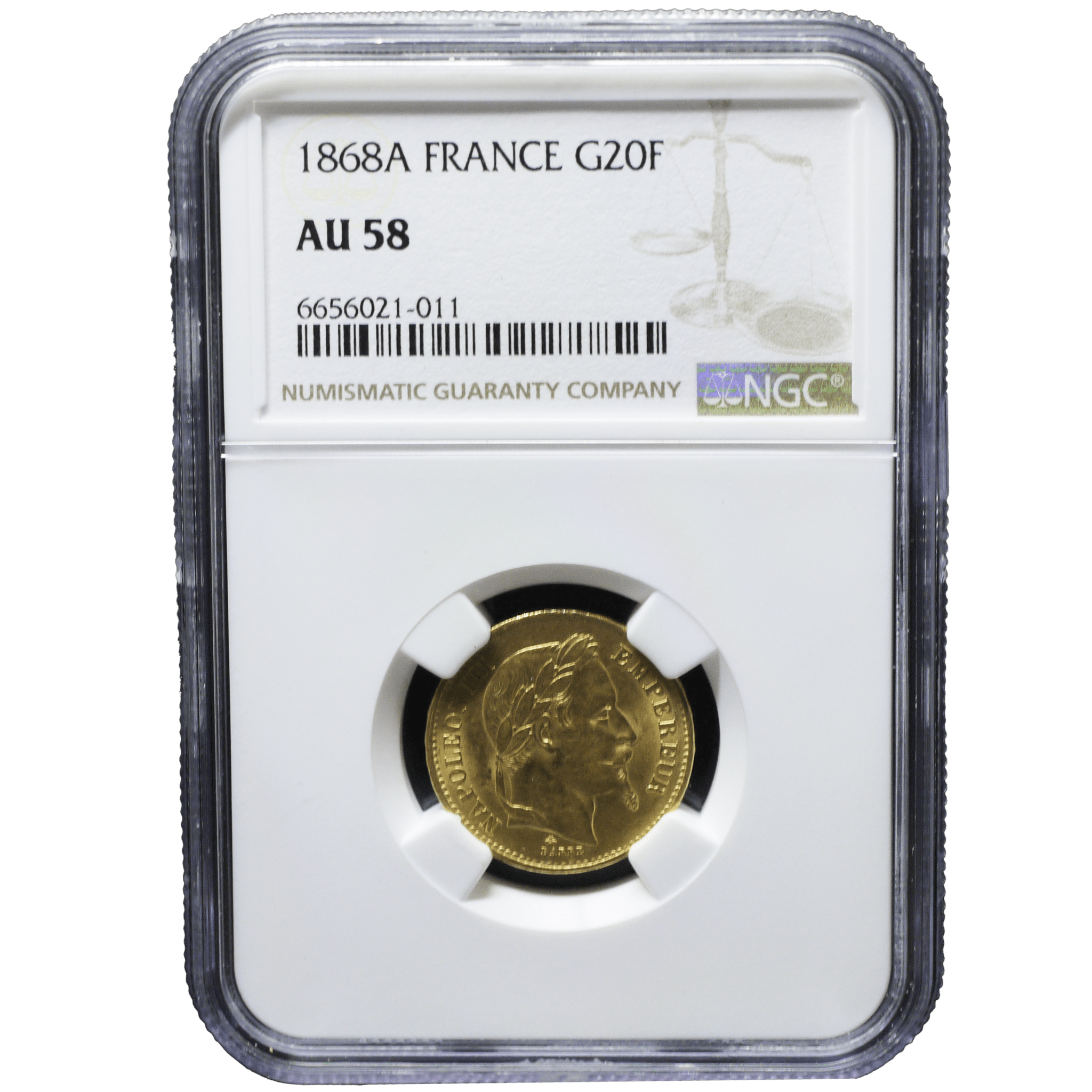 フランス 20フラン金貨 1868年 パリ鋳 ナポレオン3世 NGC AU58 - NJ BUYER'S MARKETPLACE