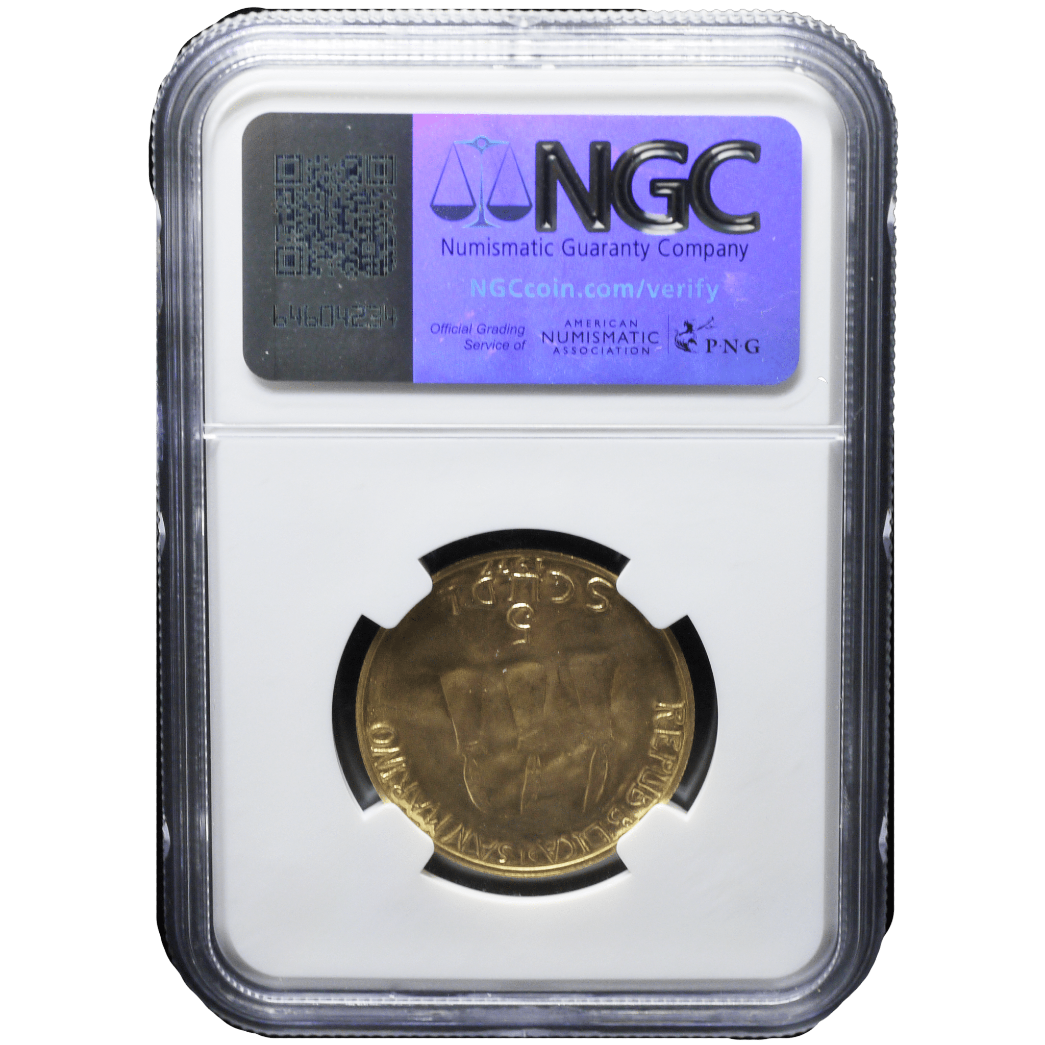 サンマリノ 5スクディ金貨 1977年 ローマ鋳 デモクラシア女神 NGC MS67 - NJ BUYER'S MARKETPLACE