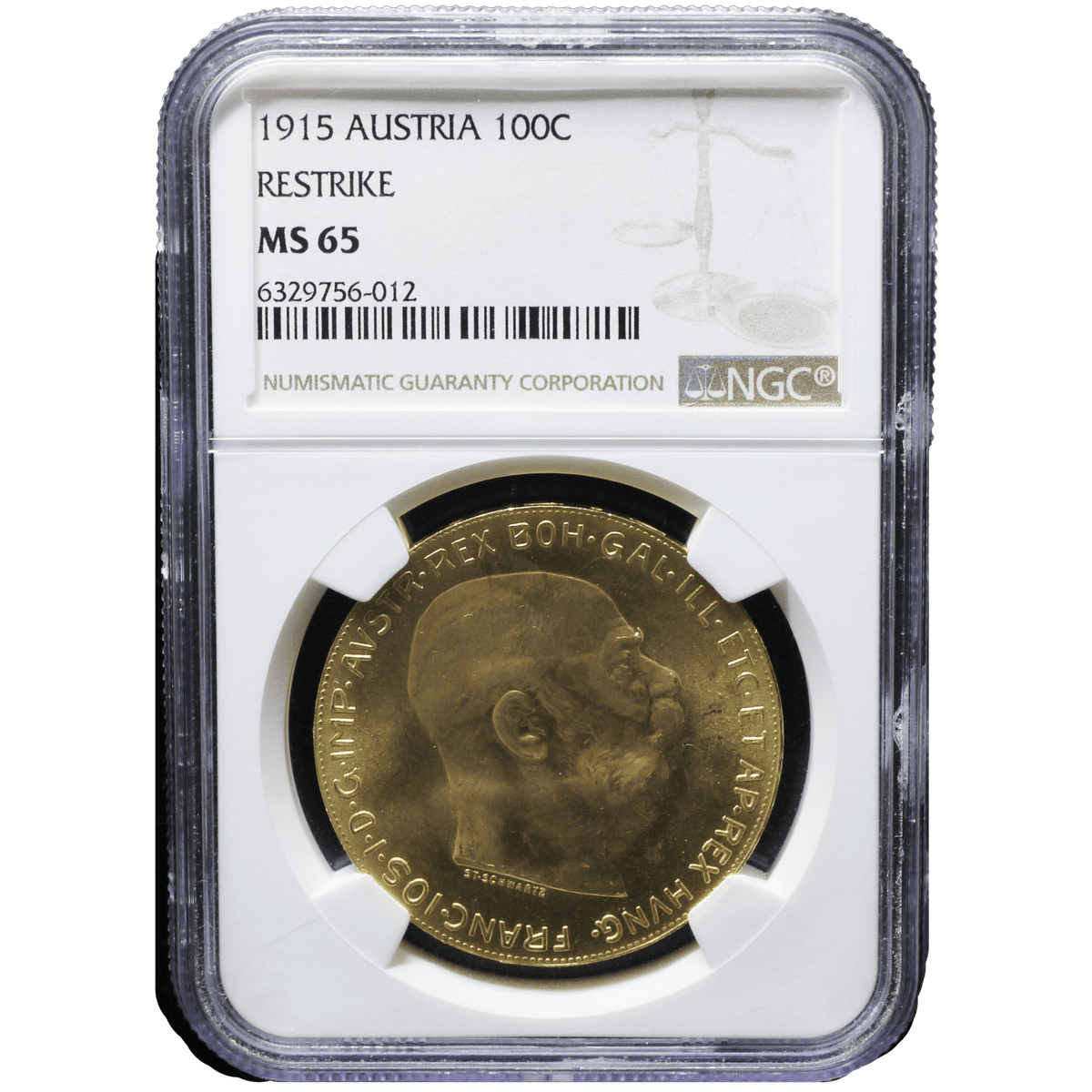 オーストラリア 100コロナ金貨 1915年銘 リストライク（再鋳貨