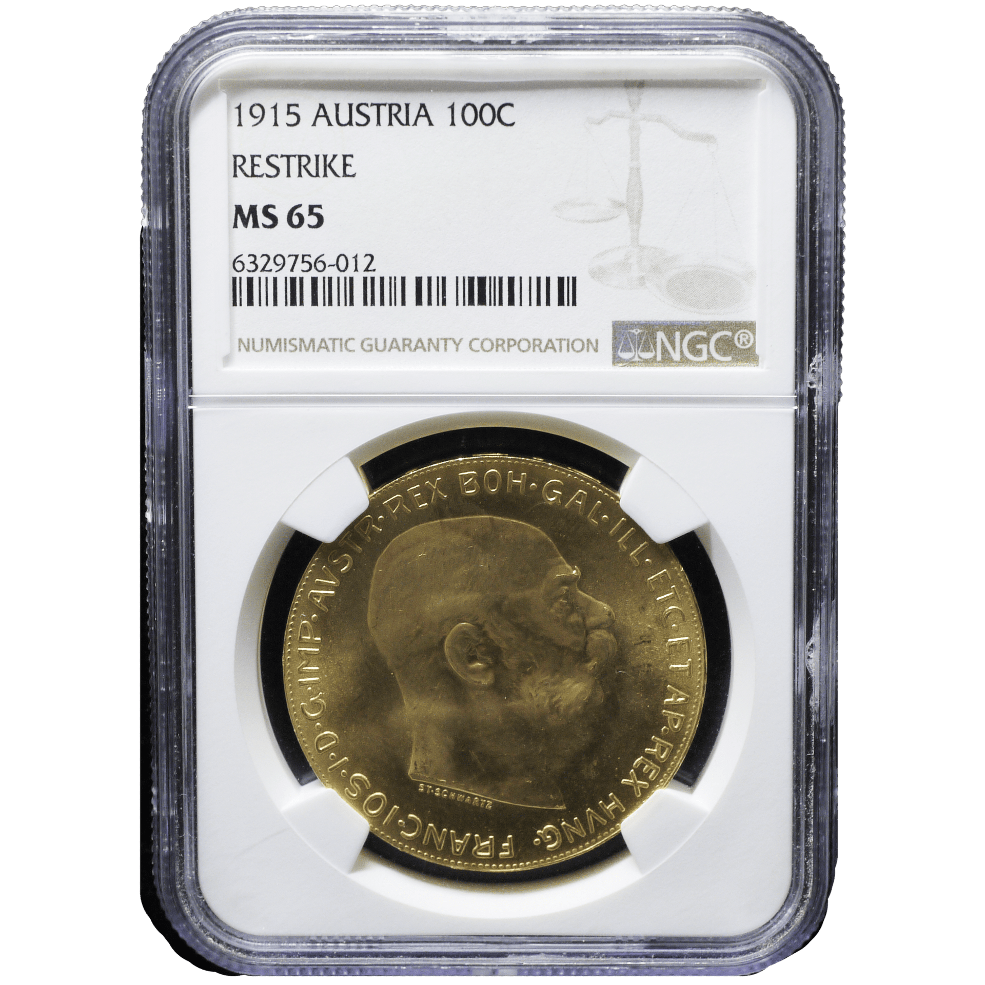 オーストラリア 100コロナ金貨 1915年銘 リストライク（再鋳貨