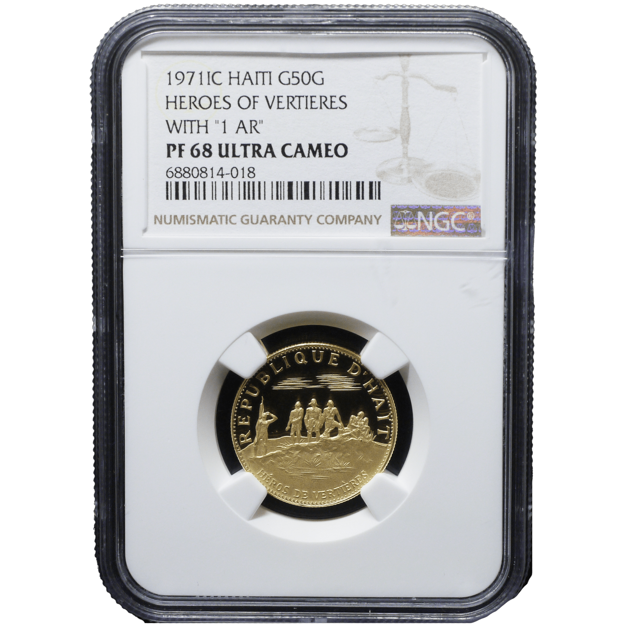 ハイチ 50グールド金貨 1971年 兵士たち NGC PF68UC - NJ BUYER'S MARKETPLACE
