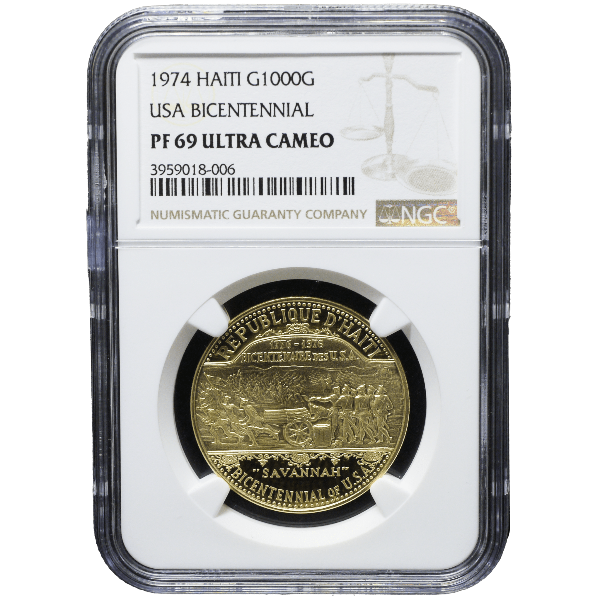 ハイチ 1000グールド金貨 1974年 兵士たち NGC PF69UC - NJ BUYER'S MARKETPLACE