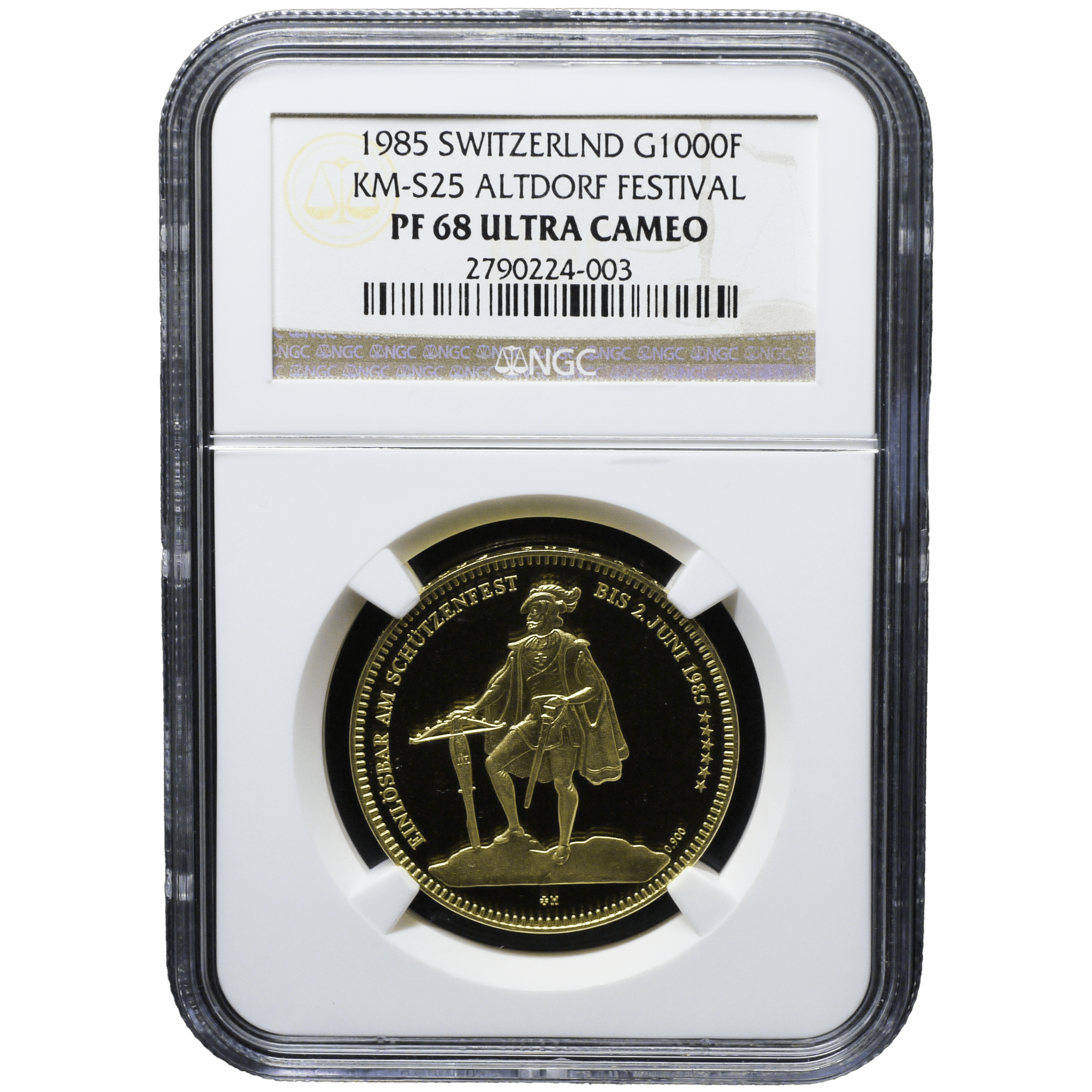 スイス 1000フラン金貨 1985年 射撃祭 NGC PF68UC - NJ BUYER'S MARKETPLACE