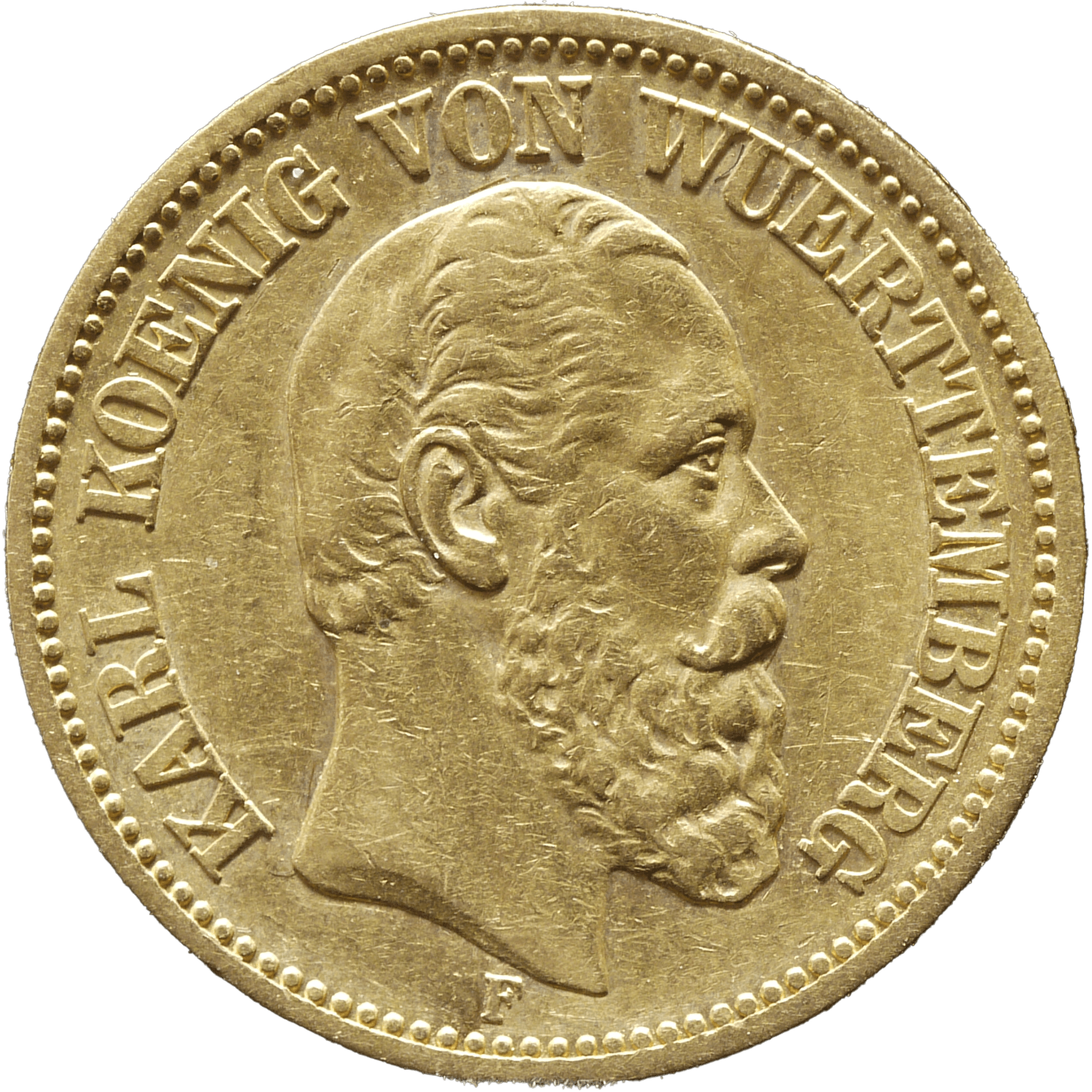 ヴュルテンベルク 20マルク金貨 1872年 シュトゥットガルト鋳 カール1世 - NJ BUYER'S MARKETPLACE