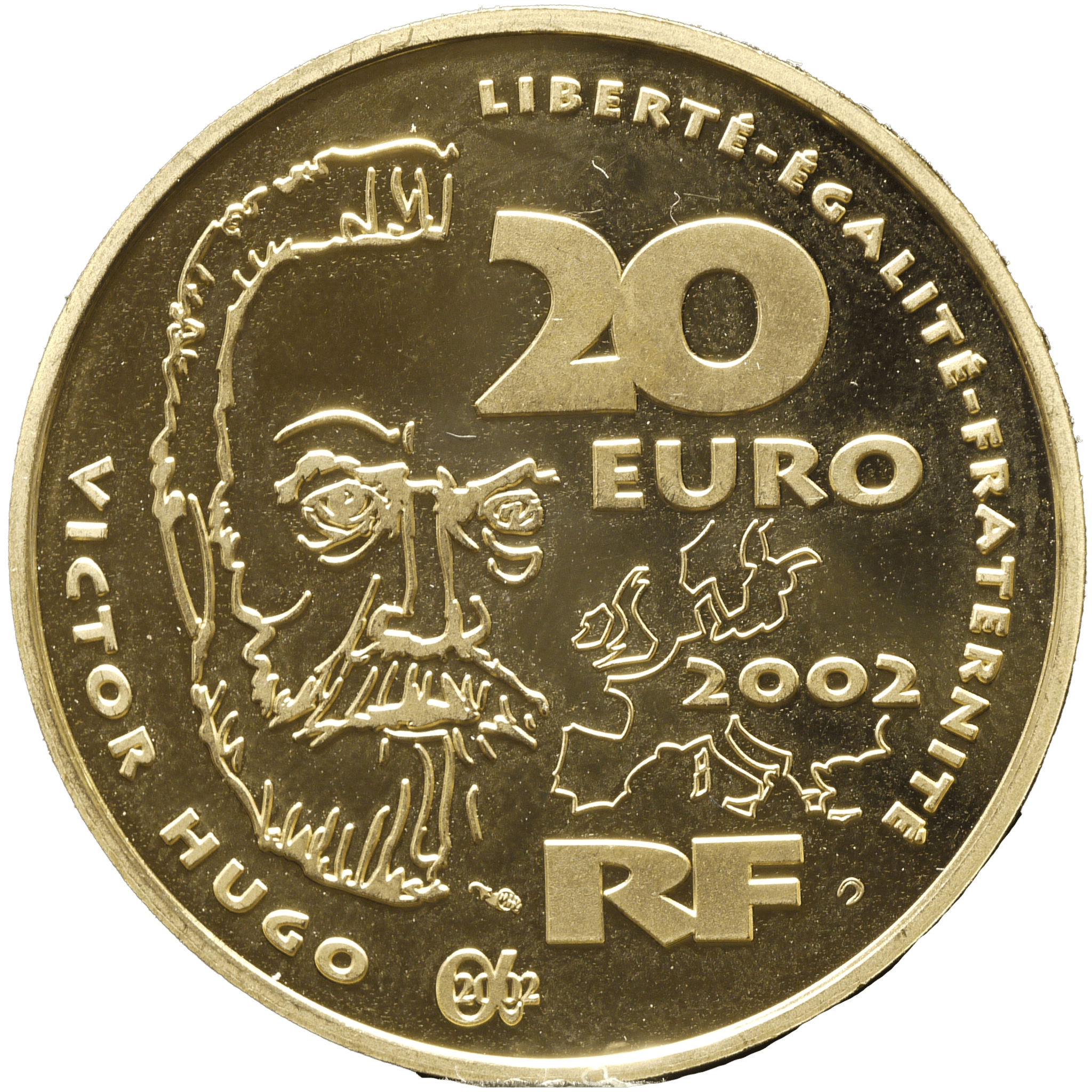 フランス 20ユーロ金貨 2002年 レ・ミゼラブル 少年ガヴローシュ - NJ BUYER'S MARKETPLACE