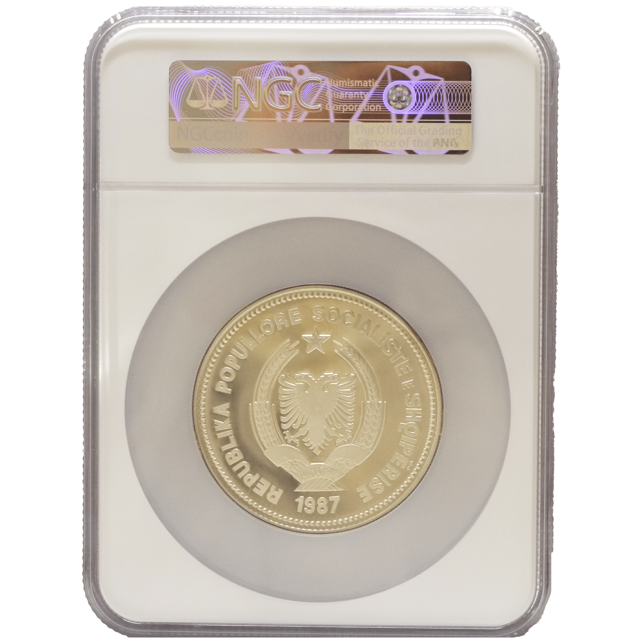 アルバニア 50レク銀貨 ハンガリー鋳 帆船 1987年 NGC PF67UC - NJ BUYER'S MARKETPLACE