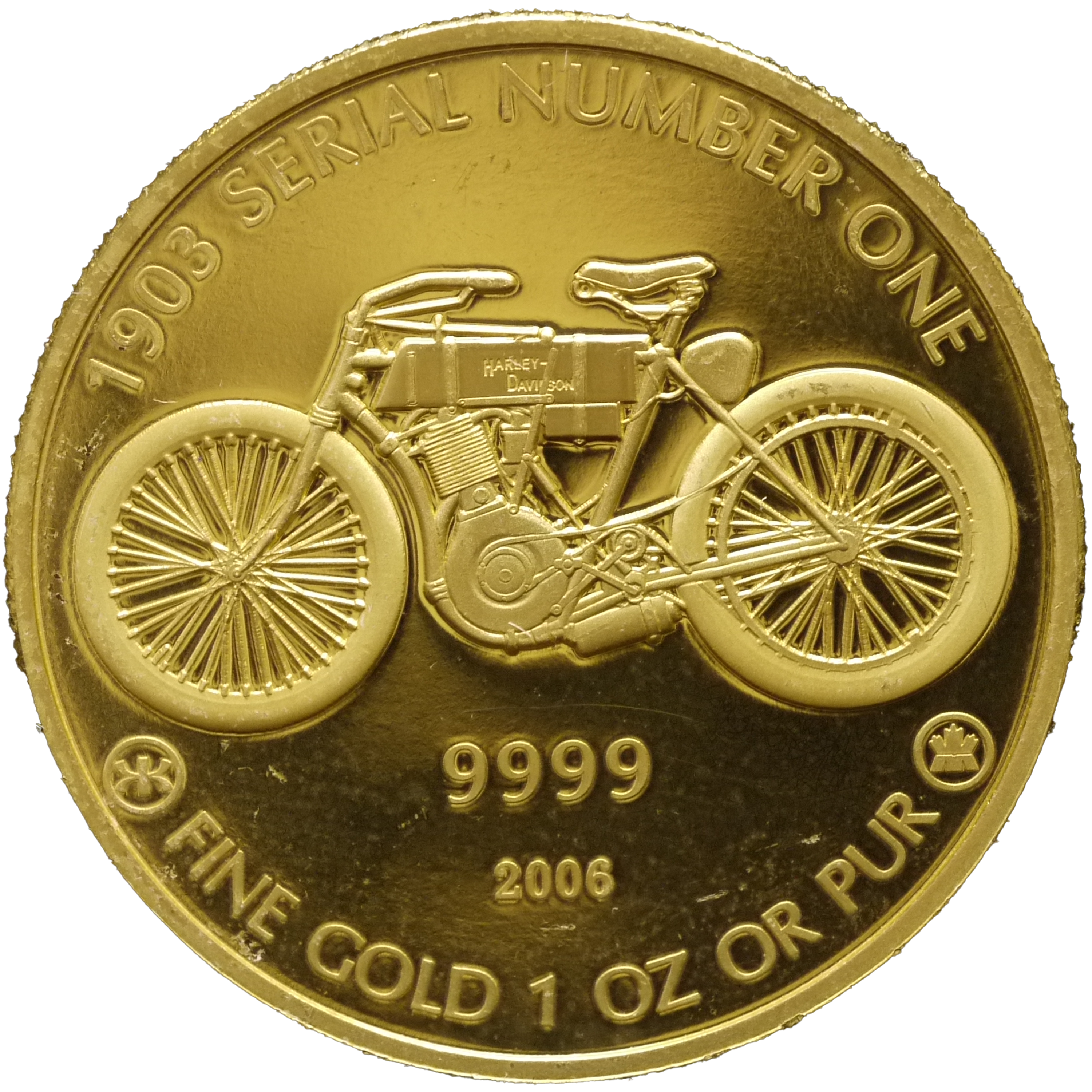ハーレーダビッドソン 1オンス金メダル 1903シリアルナンバーワン
