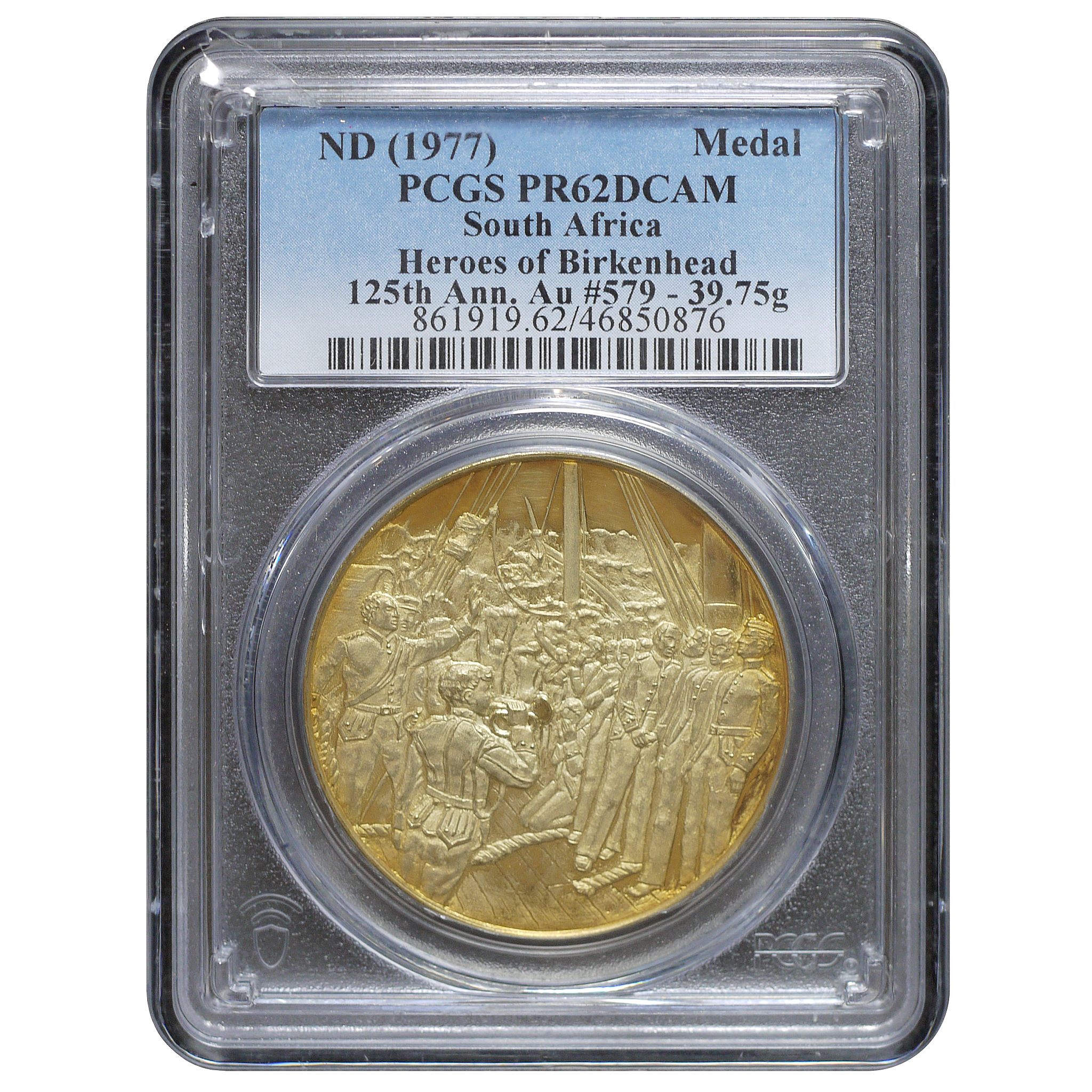 南アフリカ 金メダル 1977年 バーケンヘッドの英雄 PCGS PR62DCAM