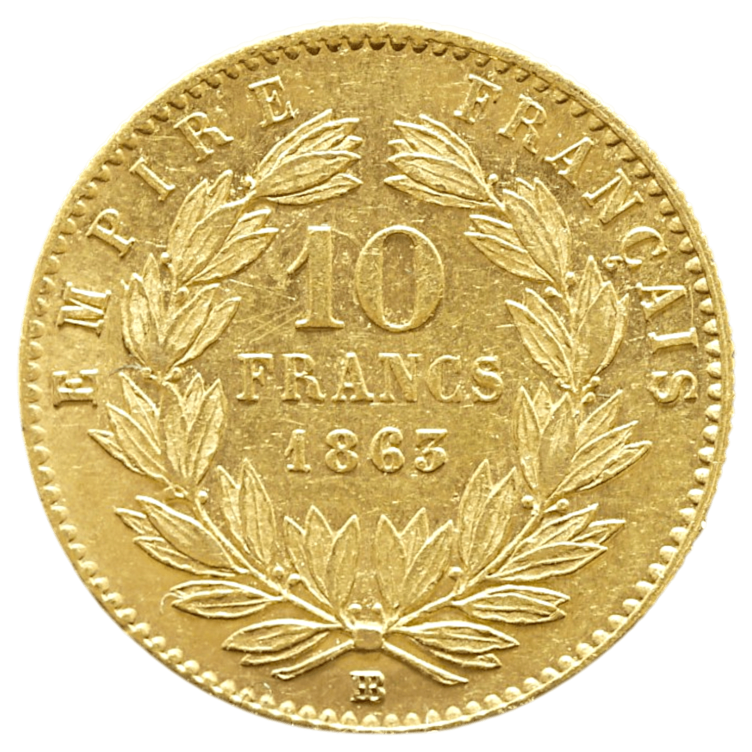 フランス 10フラン金貨 1863年 ストラスブール鋳 ナポレオン3世 - NJ BUYER'S MARKETPLACE