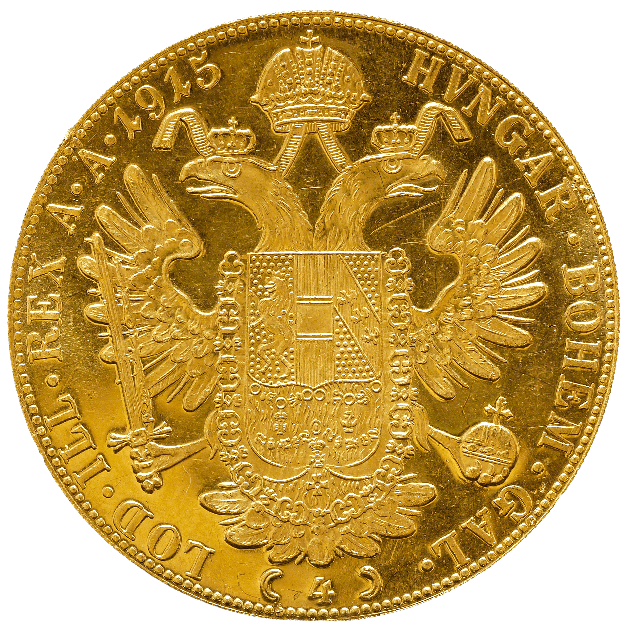 オーストリア 4ダカット金貨 1915年銘（再鋳）ウィーン鋳 フランツ・ヨーゼフ1世 - NJ BUYER'S MARKETPLACE
