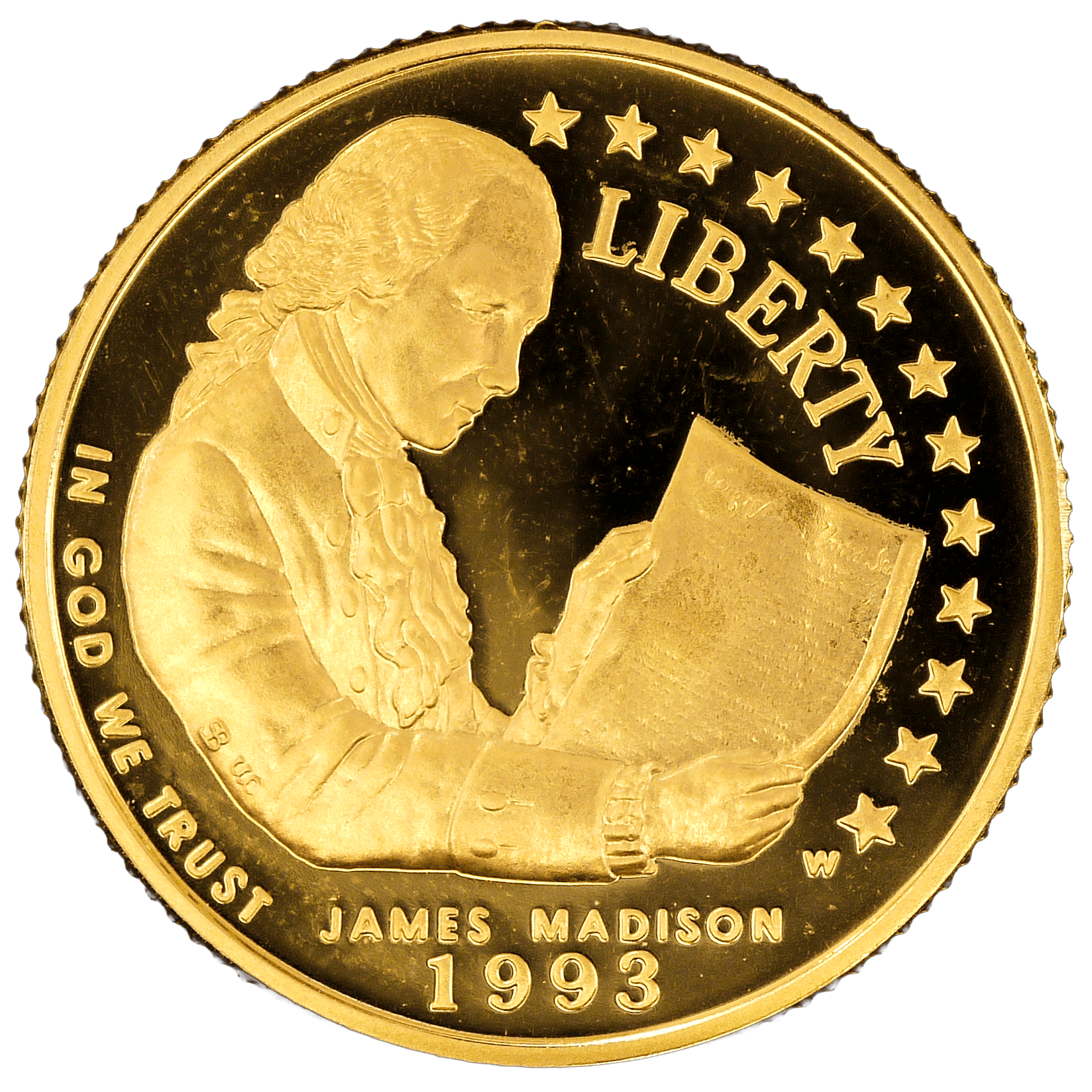 アメリカ 5ドル金貨 1993年 ウェストポイント鋳 ジェームズ・マディソン - NJ BUYER'S MARKETPLACE