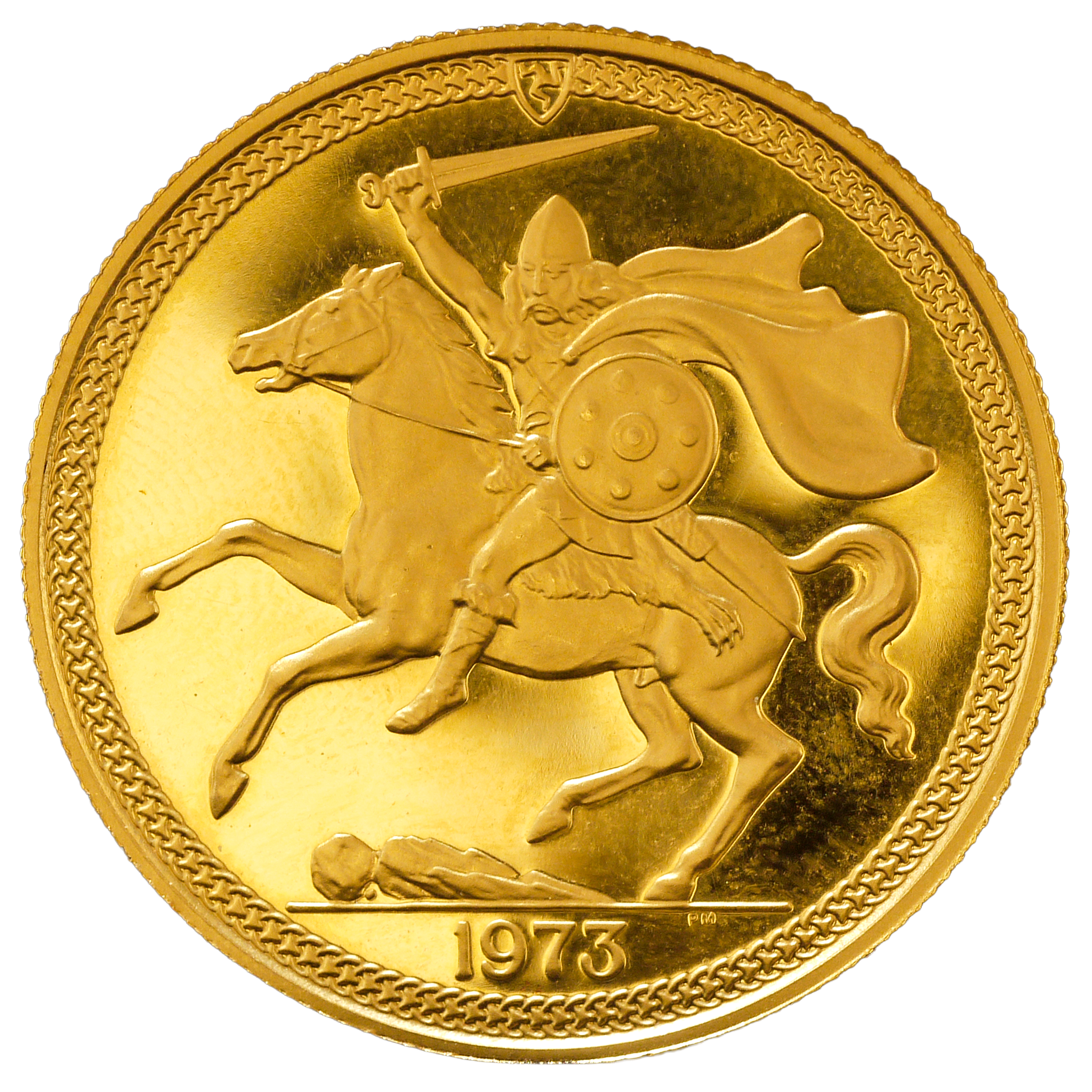 ジブラルタル 2ポンド金貨 1973年 ポブジョイ鋳 ヴァイキング