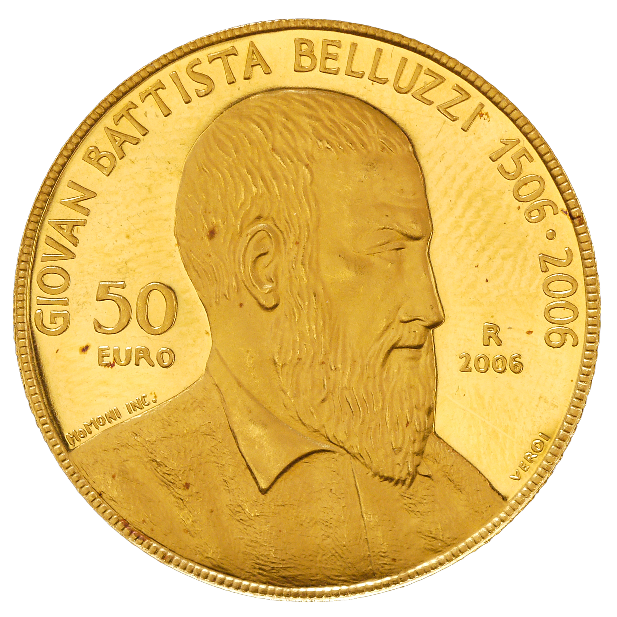 サンマリノ 50ユーロ金貨 2006年 ローマ鋳 べルッツィ生誕500周年