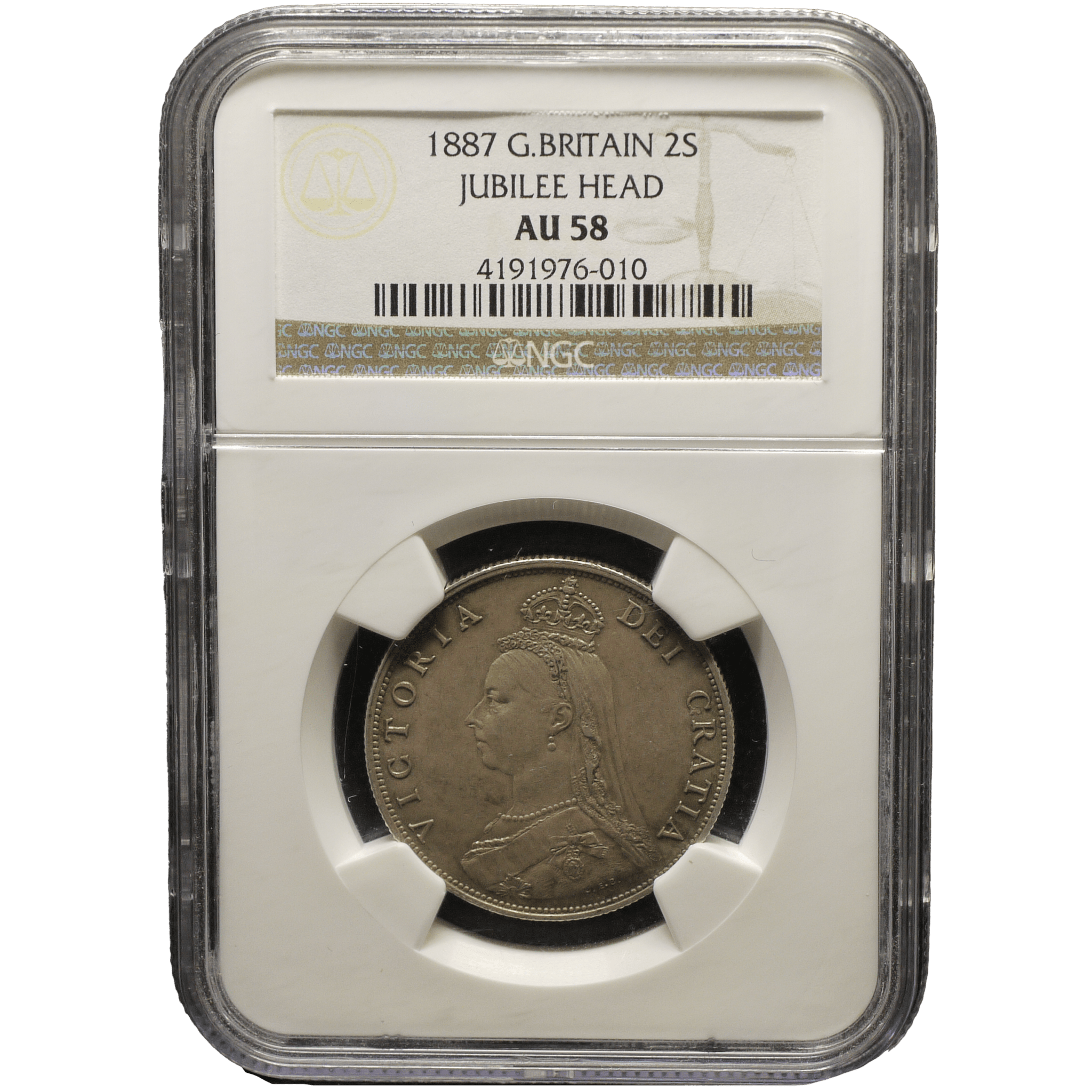 イギリス フローリン銀貨 1887年 ロンドン鋳 ヴィクトリア NGC AU58 - NJ BUYER'S MARKETPLACE