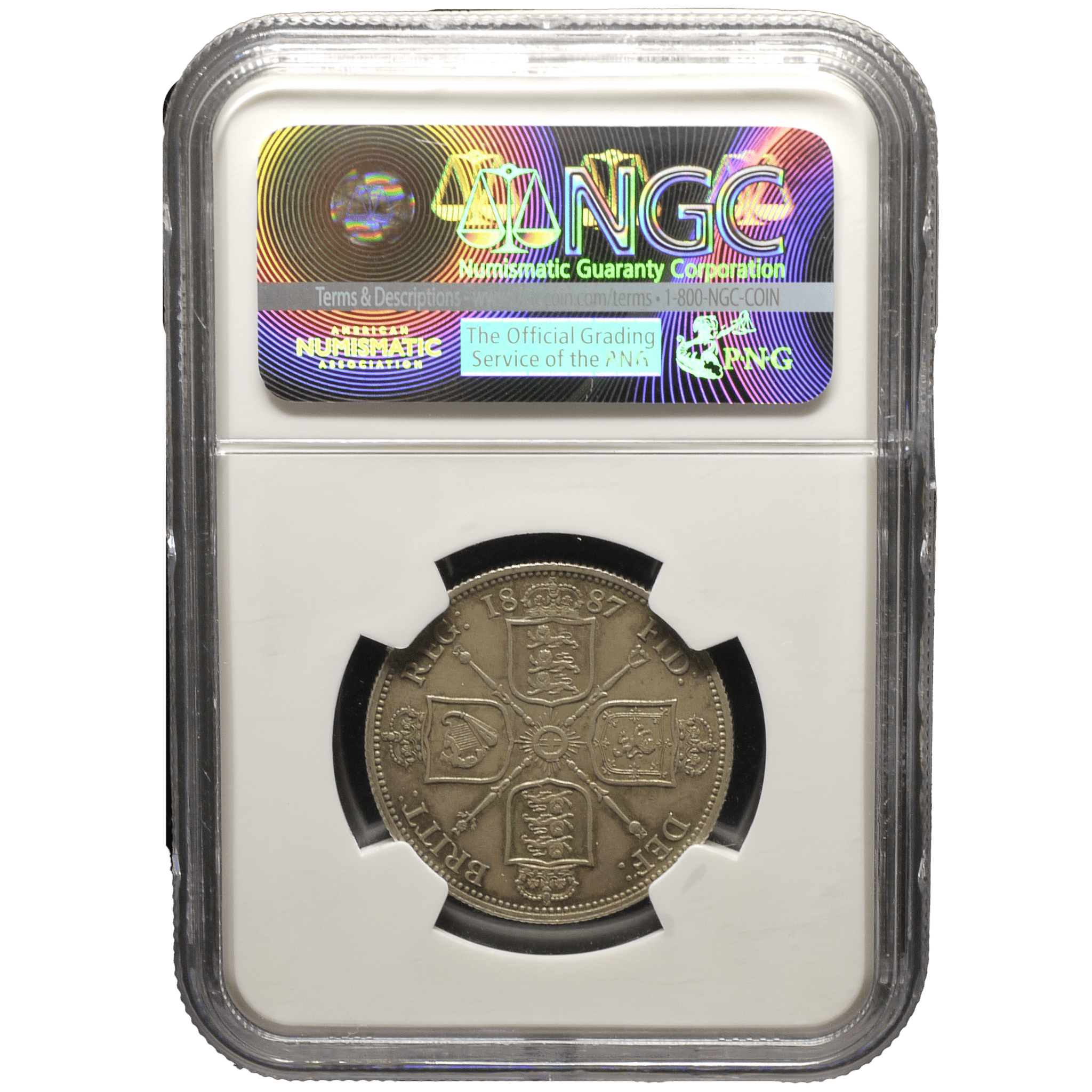イギリス フローリン銀貨 1887年 ロンドン鋳 ヴィクトリア NGC AU58 - NJ BUYER'S MARKETPLACE