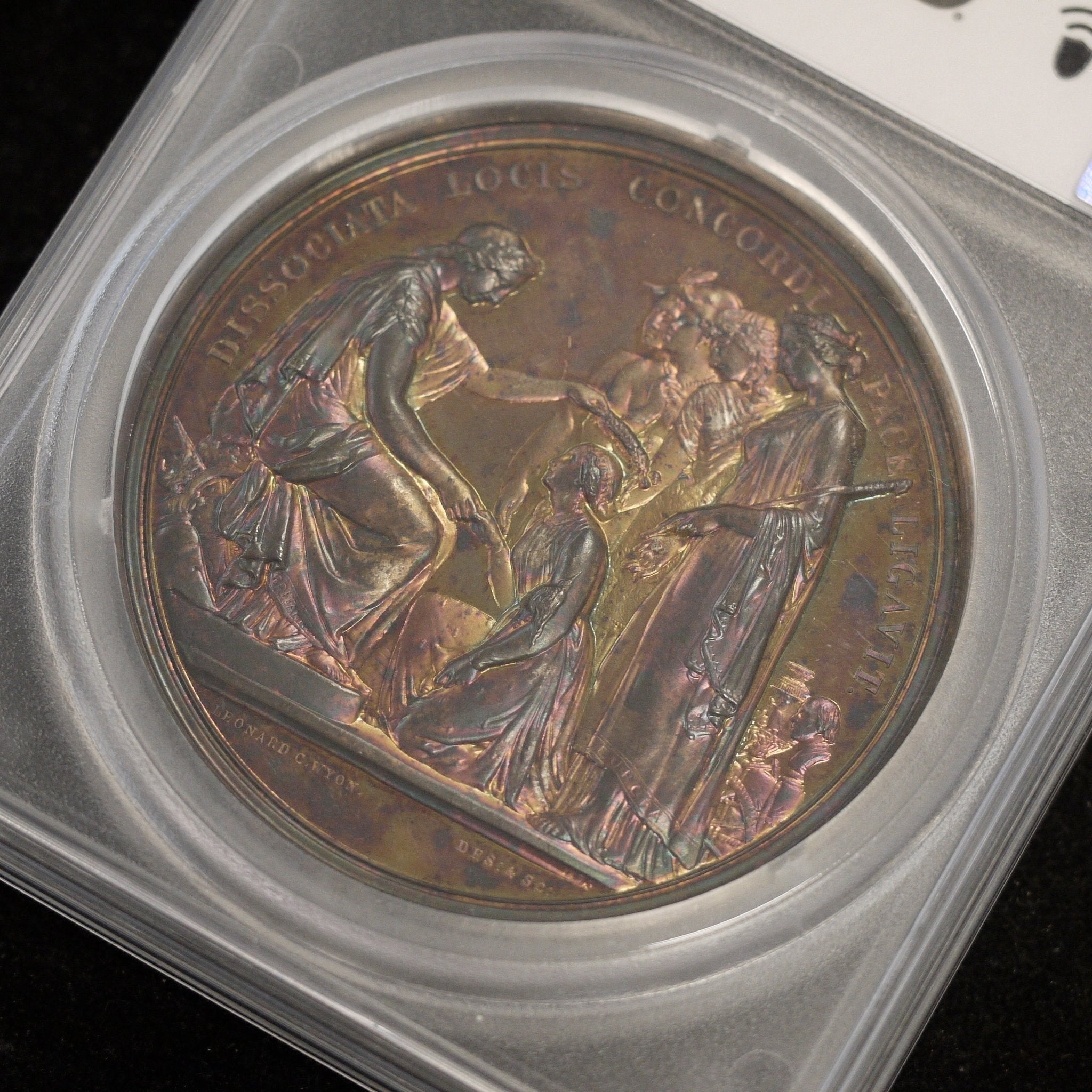 イギリス 大型銀メダル 1851年銘 再鋳 ヴィクトリア＆アルバート 第1回ロンドン万博記念 PCGS SP62 - NJ BUYER'S MARKETPLACE