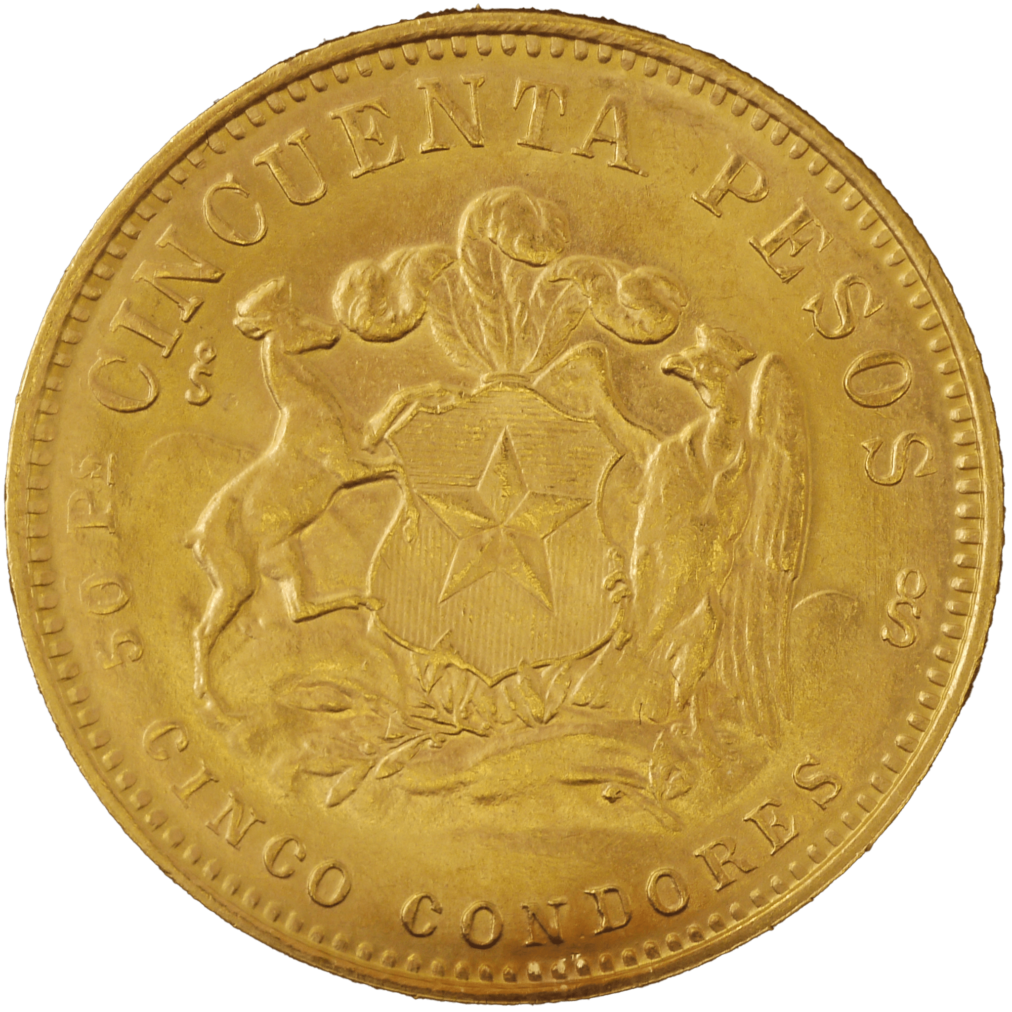 チリ 50ペソ金貨 1974年 サンディエゴ鋳 女性像 - NJ BUYER'S MARKETPLACE