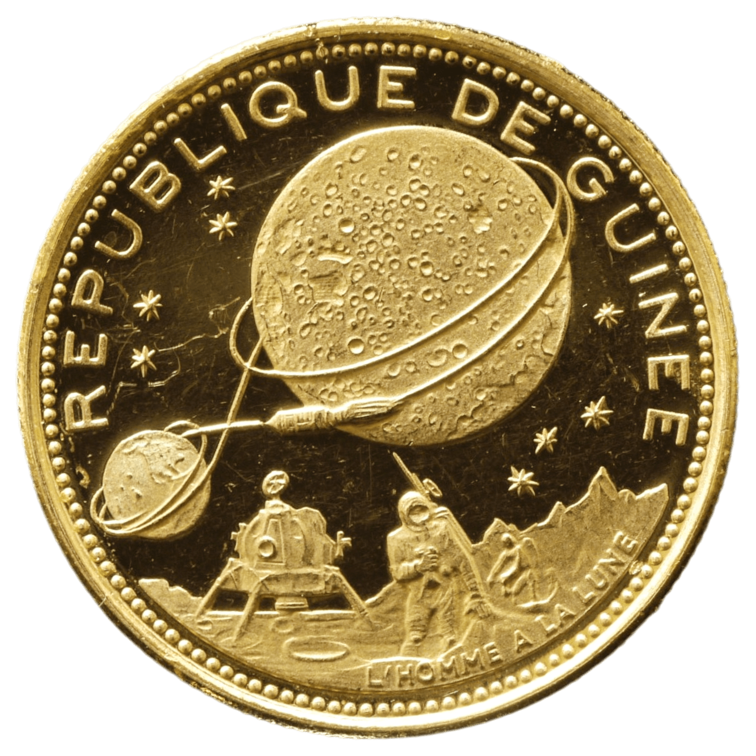 ギニア 2000フラン金貨 1969年 ミラノ鋳 月面着陸 - NJ BUYER'S MARKETPLACE
