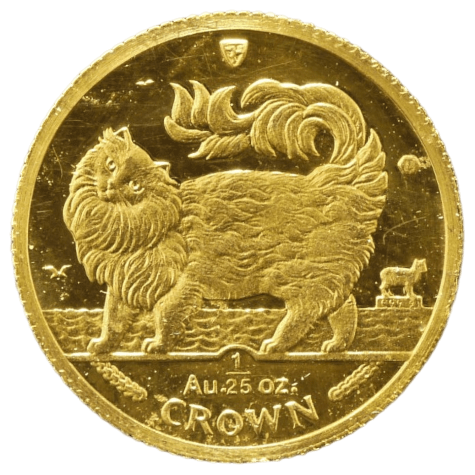 マン島 1/25クラウン金貨 1993年 ポブジョイ鋳 メインクーン - NJ BUYER'S MARKETPLACE