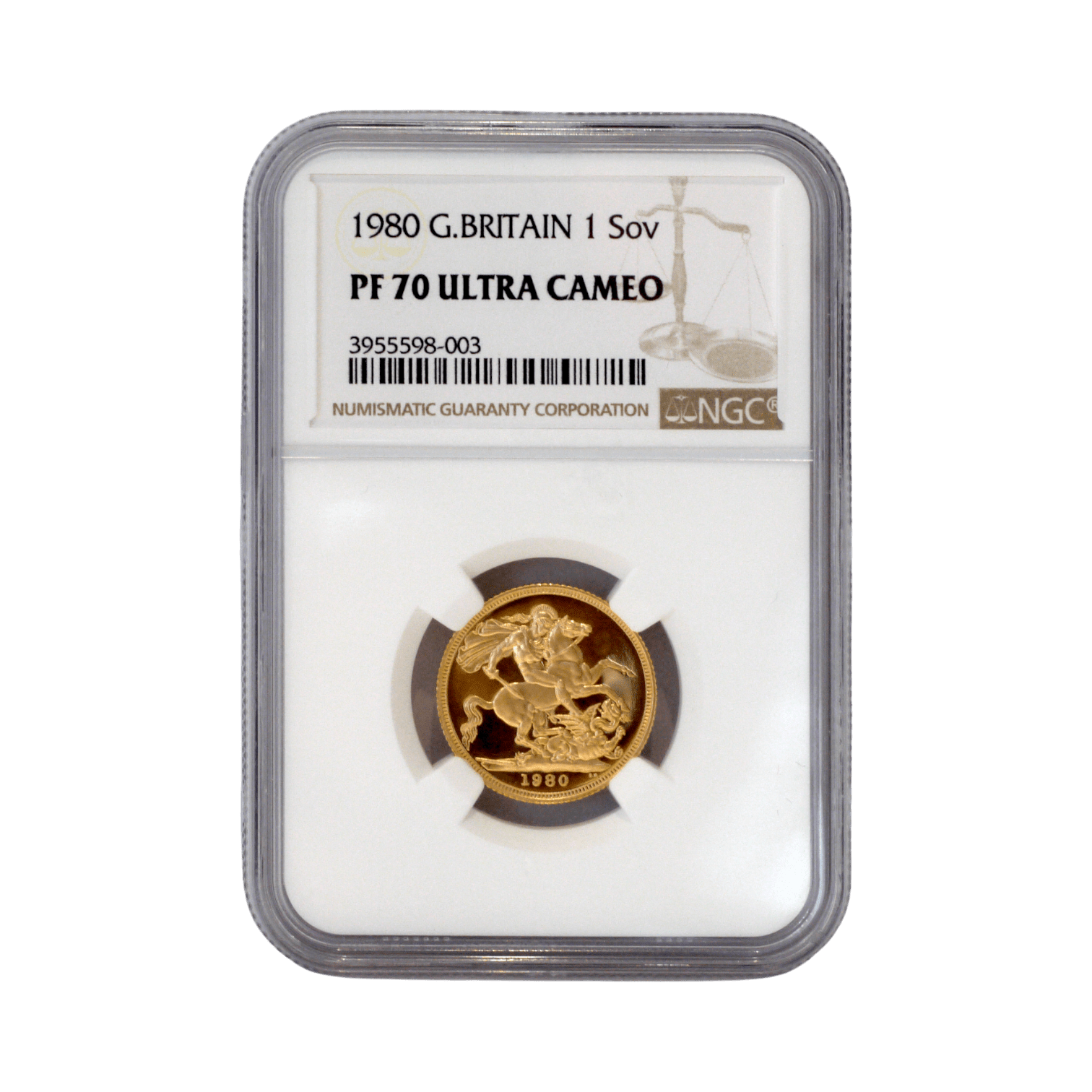 イギリス ソヴリン金貨 1980年 ロンドン鋳 エリザベス2世 NGC PF70UC - NJ BUYER'S MARKETPLACE