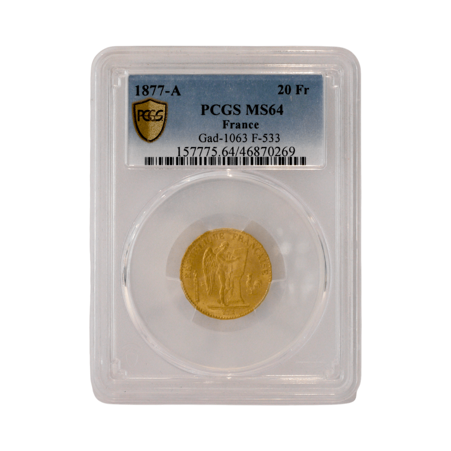 フランス 20フラン金貨 1892年 パリ鋳 法の天使 PCGS MS64 - NJ BUYER'S MARKETPLACE