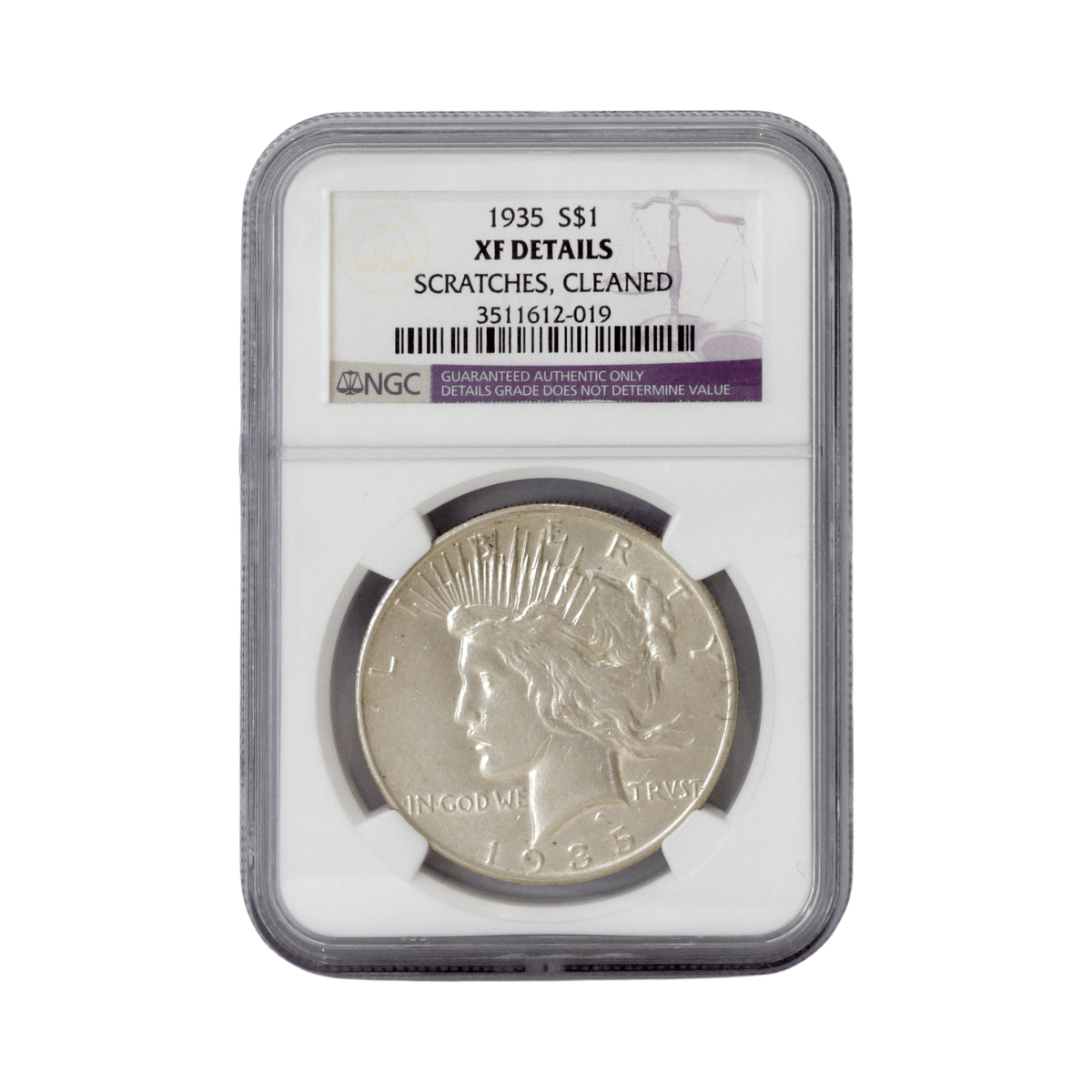 アメリカ 1ドル銀貨 1935年 フィラデルフィア鋳 ピースダラー NGC XF