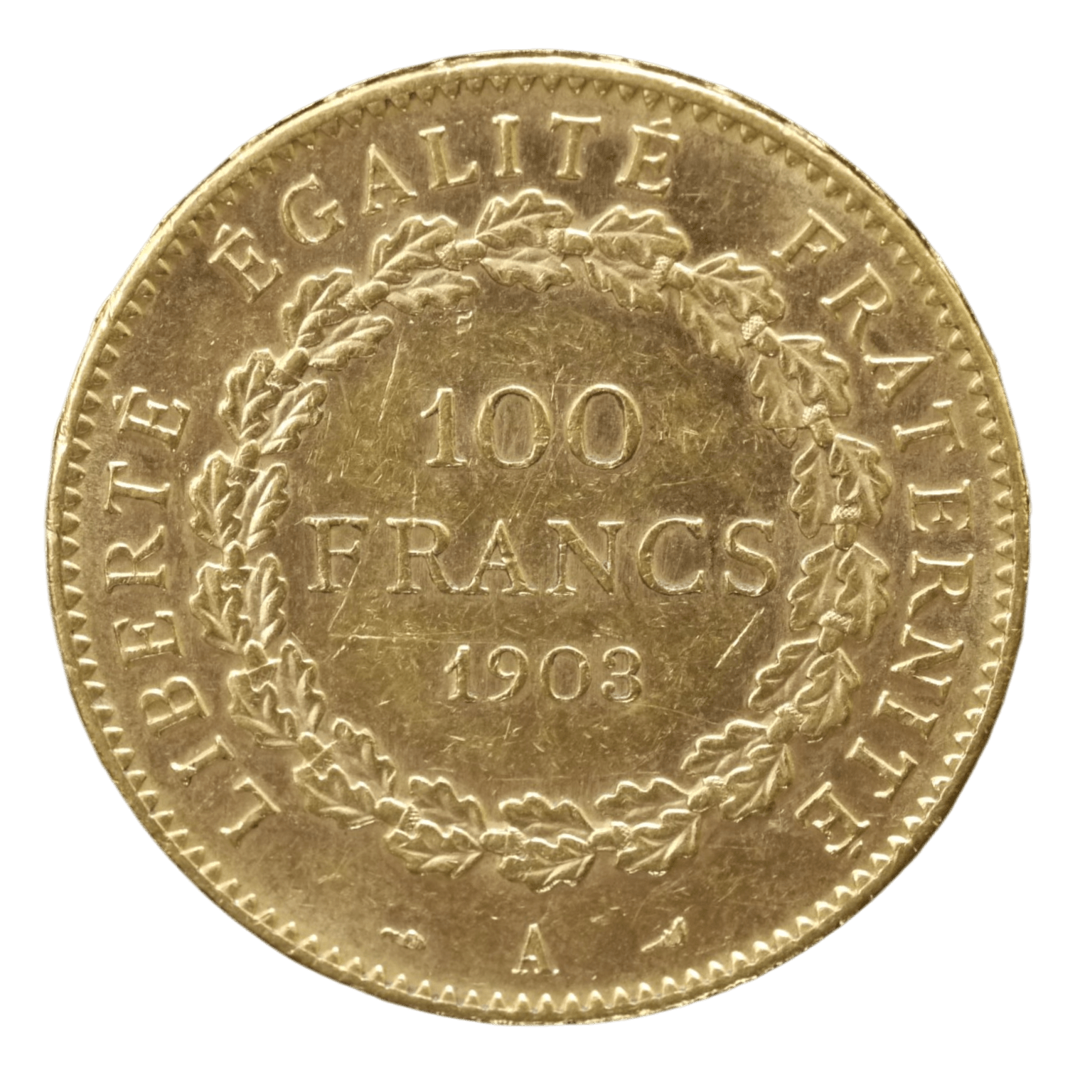 フランス 100フラン金貨 1903年 パリ鋳 法の天使 中特年