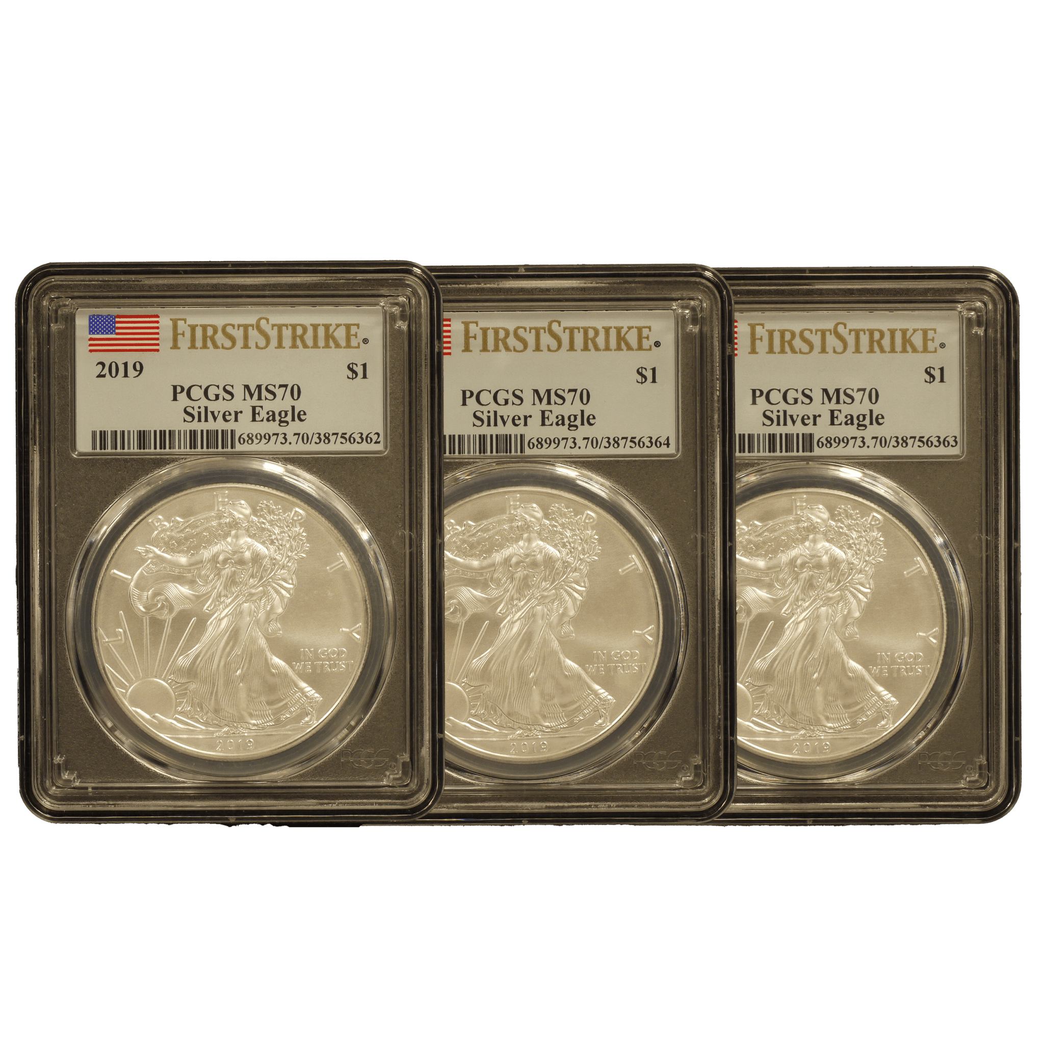 【3枚セット】アメリカ イーグル銀貨 2019年 PCGS MS70 - NJ BUYER'S MARKETPLACE