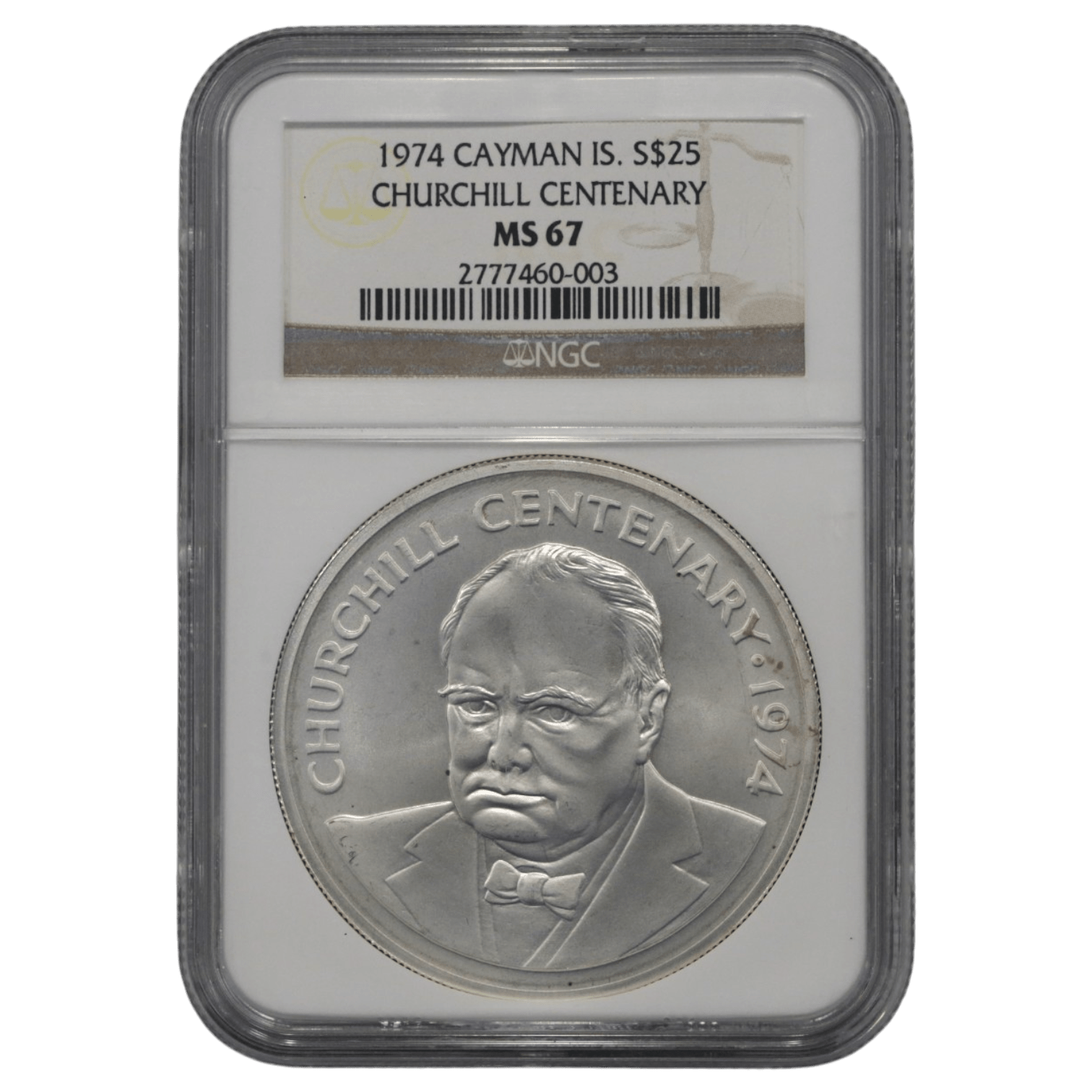 ケイマン諸島 25ドル銀貨 1974年 オタワ鋳 チャーチル NGC MS67 - NJ BUYER'S MARKETPLACE