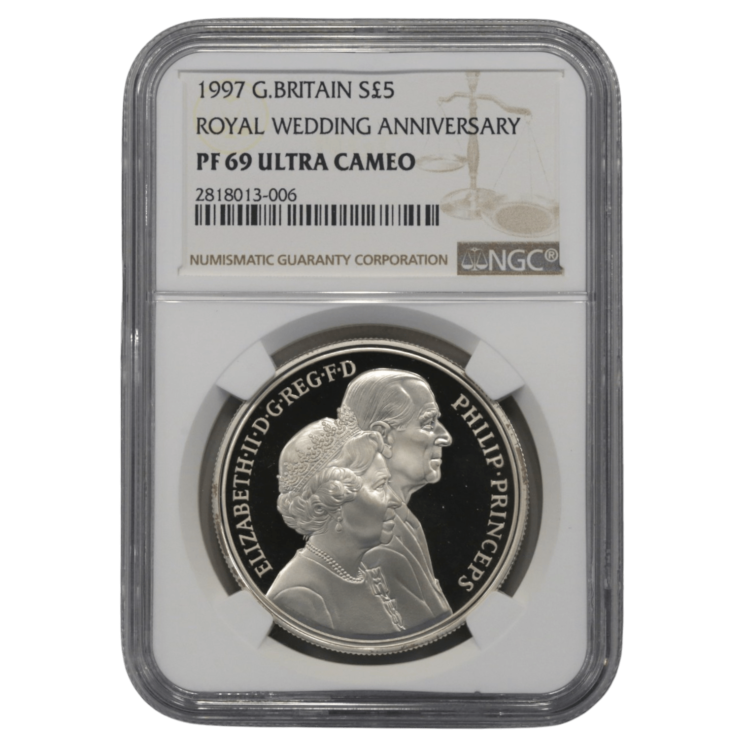 イギリス 5ポンド銀貨 1997年 ロンドン鋳 ロイヤルウェディング NGC PF69UC - NJ BUYER'S MARKETPLACE