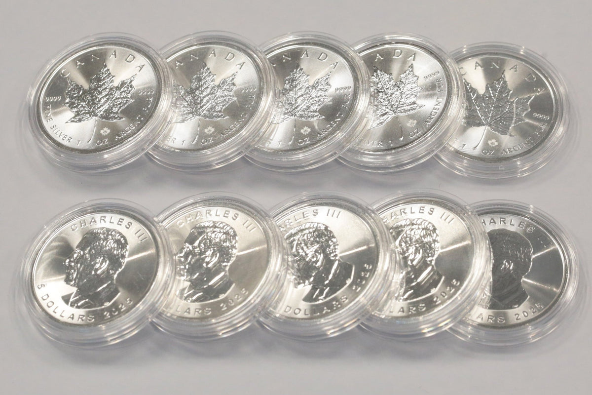 カナダ メイプルリーフ銀貨 10枚セット 2025年 チャールズ3世 - NJ BUYER'S MARKETPLACE