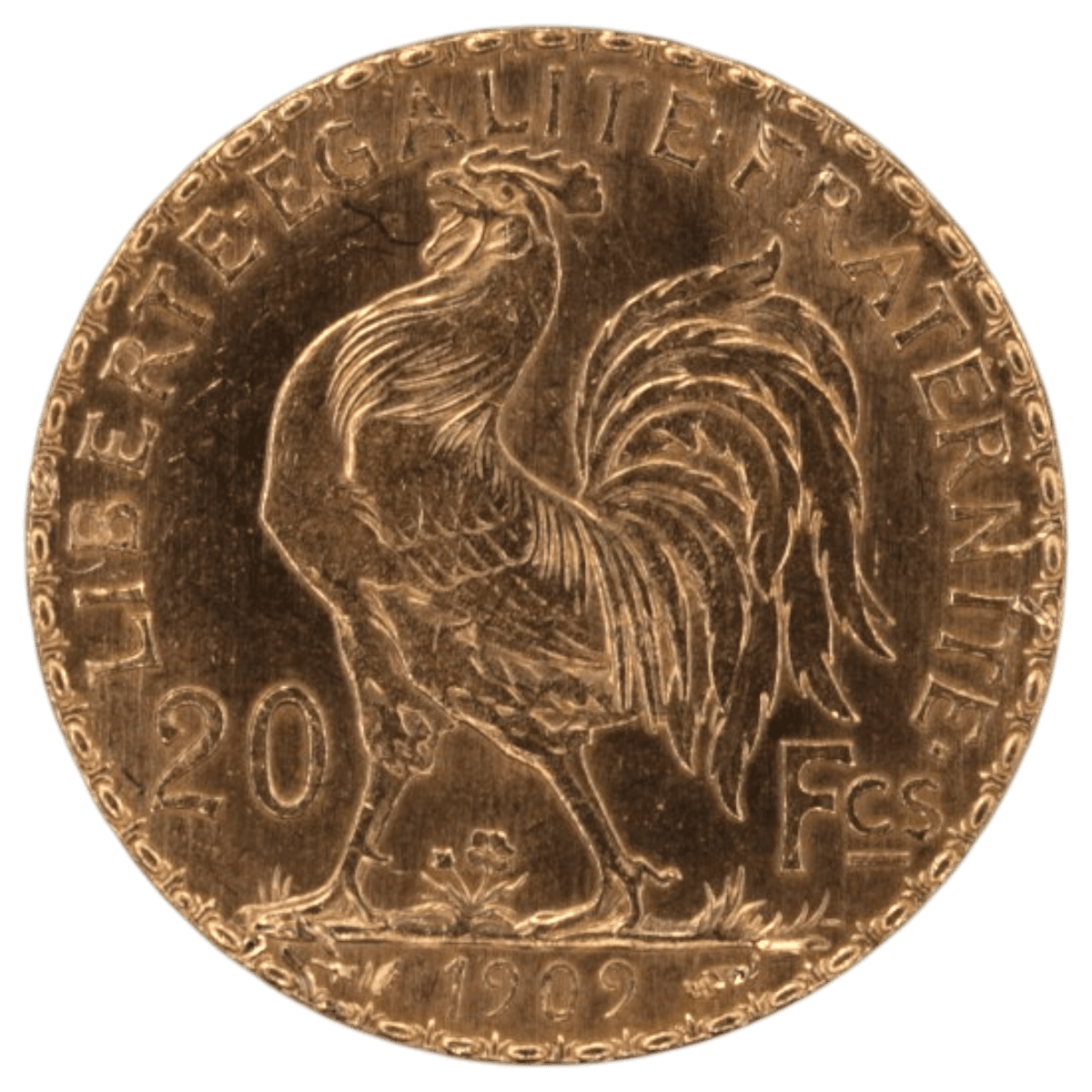 フランス 20フラン金貨 1909年 パリ鋳 マリアンヌ 雄鶏 - NJ BUYER'S MARKETPLACE