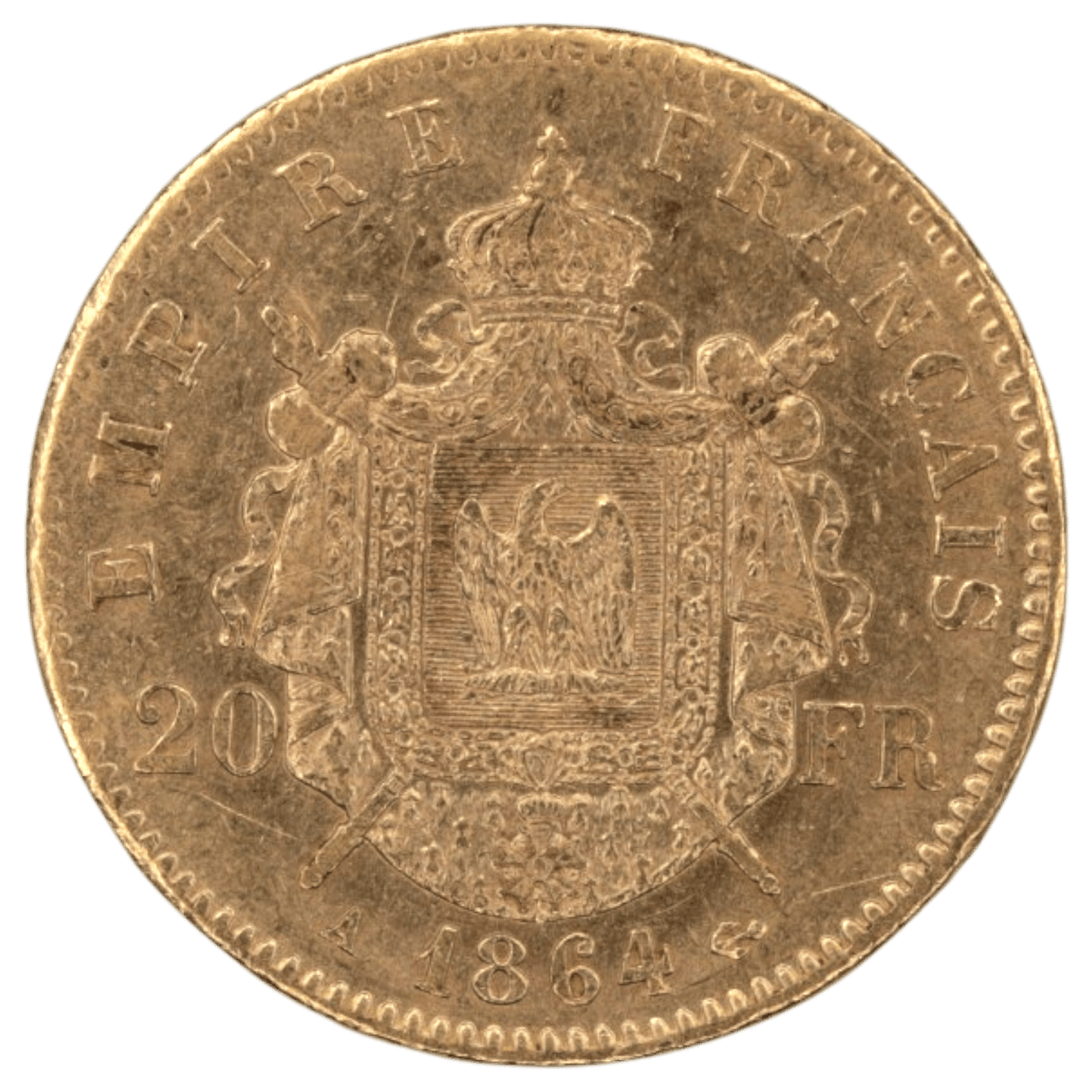 フランス 20フラン金貨 1864年 パリ鋳 ナポレオン3世 有冠 - NJ BUYER'S MARKETPLACE